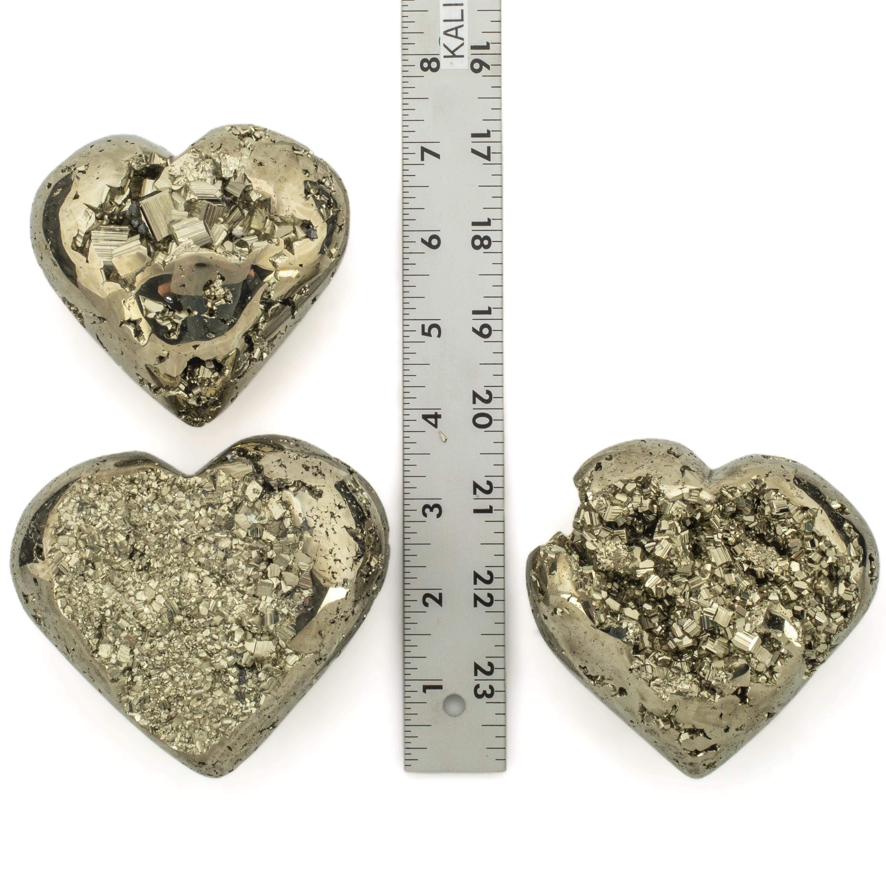 Kalifano Pyrite Pyrite Heart Carving 5" / 700g GH800-PC