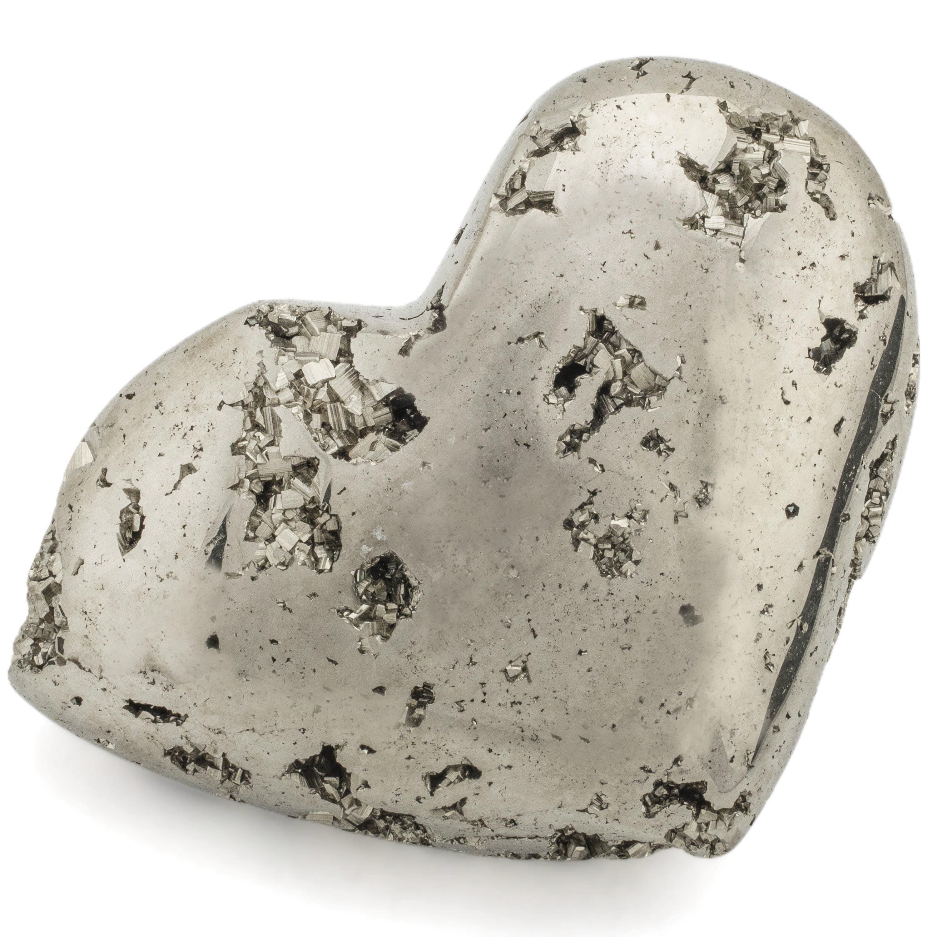 Kalifano Pyrite Pyrite Heart Carving 5" / 995 grams GH1000-PC.002