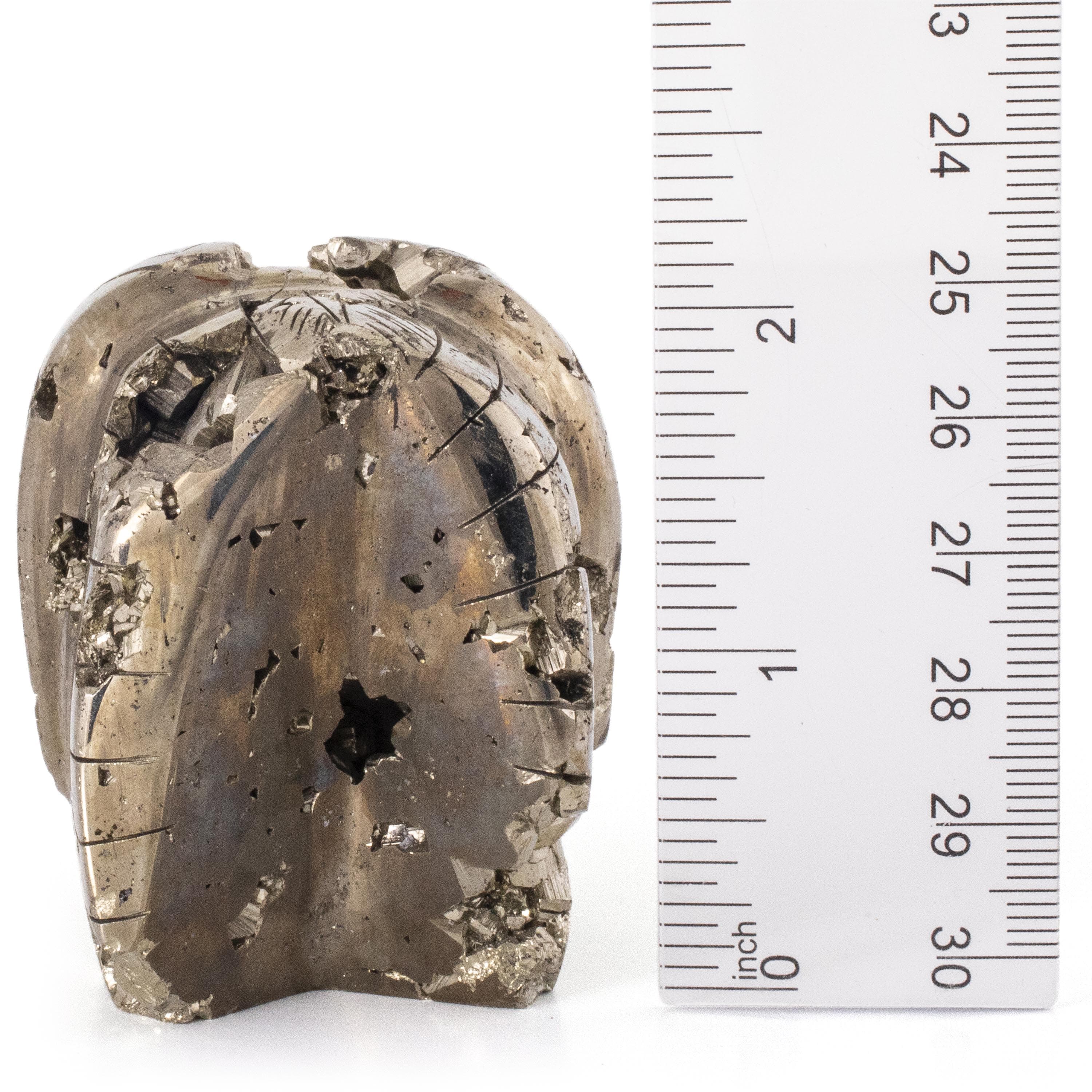 Kalifano Pyrite Pyrite Skull Carving 2.5" / 385 grams SK800-PC.005