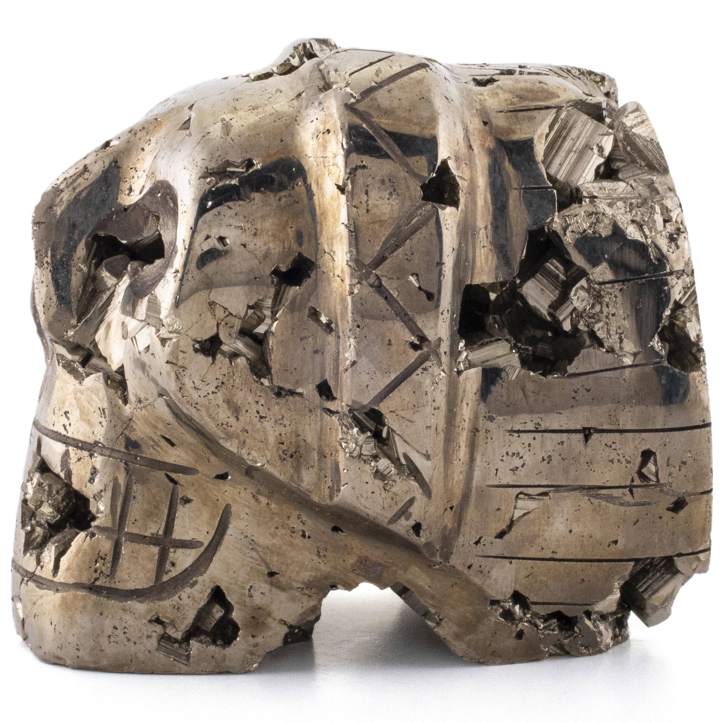 Kalifano Pyrite Pyrite Skull Carving 2.5" / 385 grams SK800-PC.005