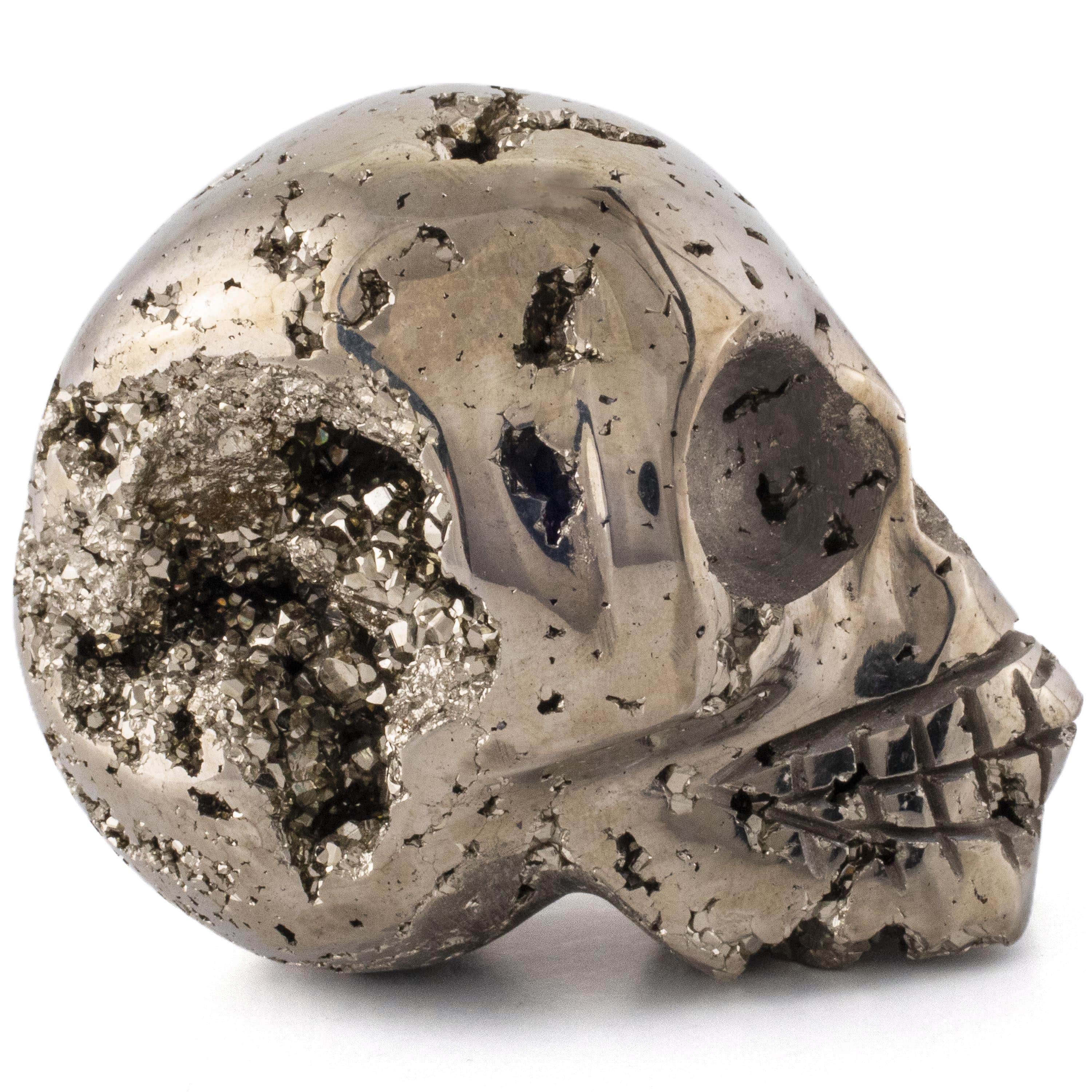 Kalifano Pyrite Pyrite Skull Carving 3" / 375 grams SK800-PC.003
