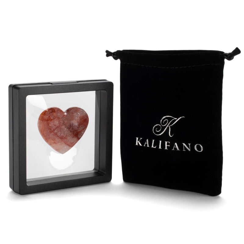 KALIFANO Quartz Fire Quartz Gemstone Heart Carving GH40-FQ
