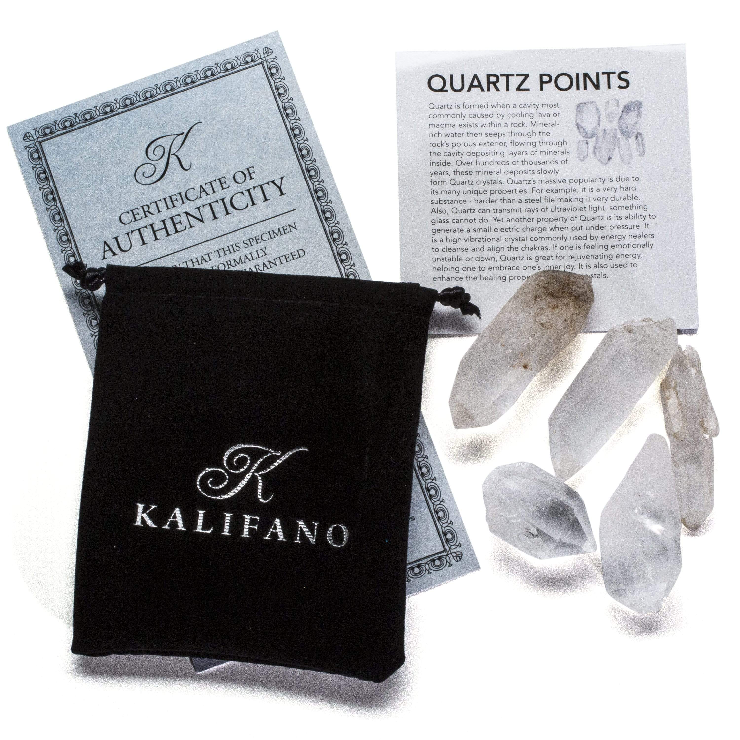 Kalifano Quartz Natural Quartz Crystal Point Packet from Brazil Q20