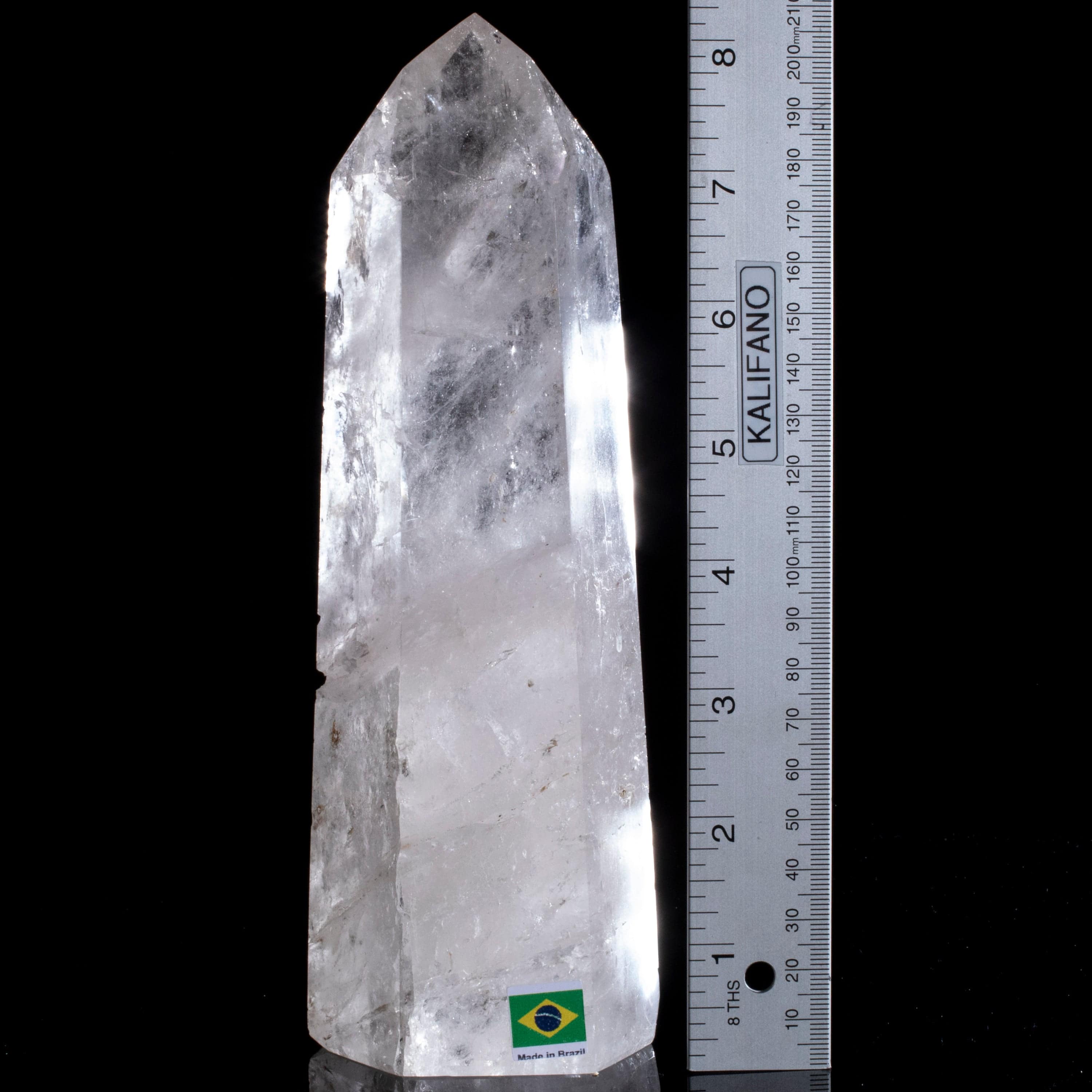 Kalifano Quartz Natural Quartz Obelisk from Brazil - 8.5" / 1,233 grams QZ1800.009