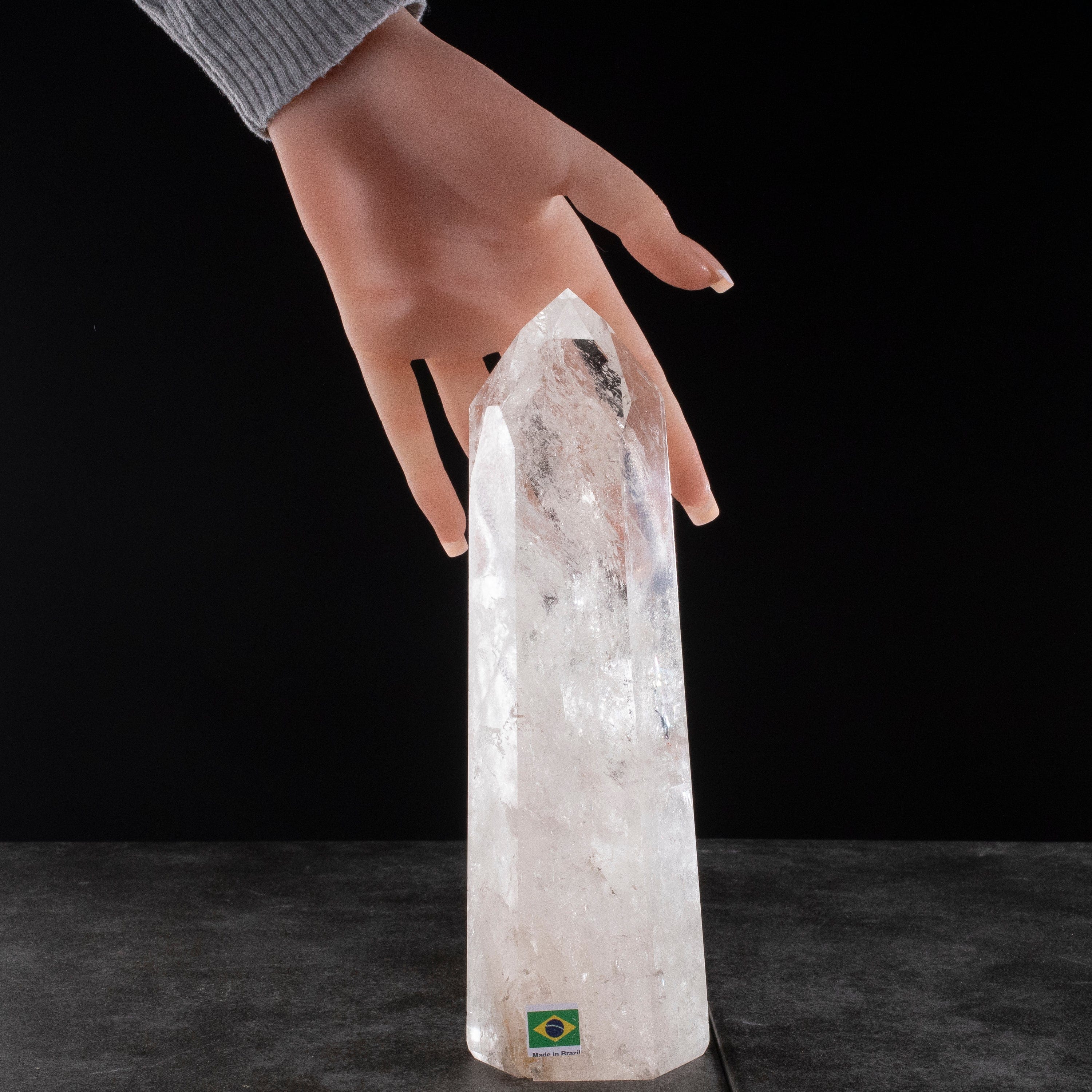 Kalifano Quartz Natural Quartz Obelisk from Brazil - 9" / 1,260 grams QZ1800.007