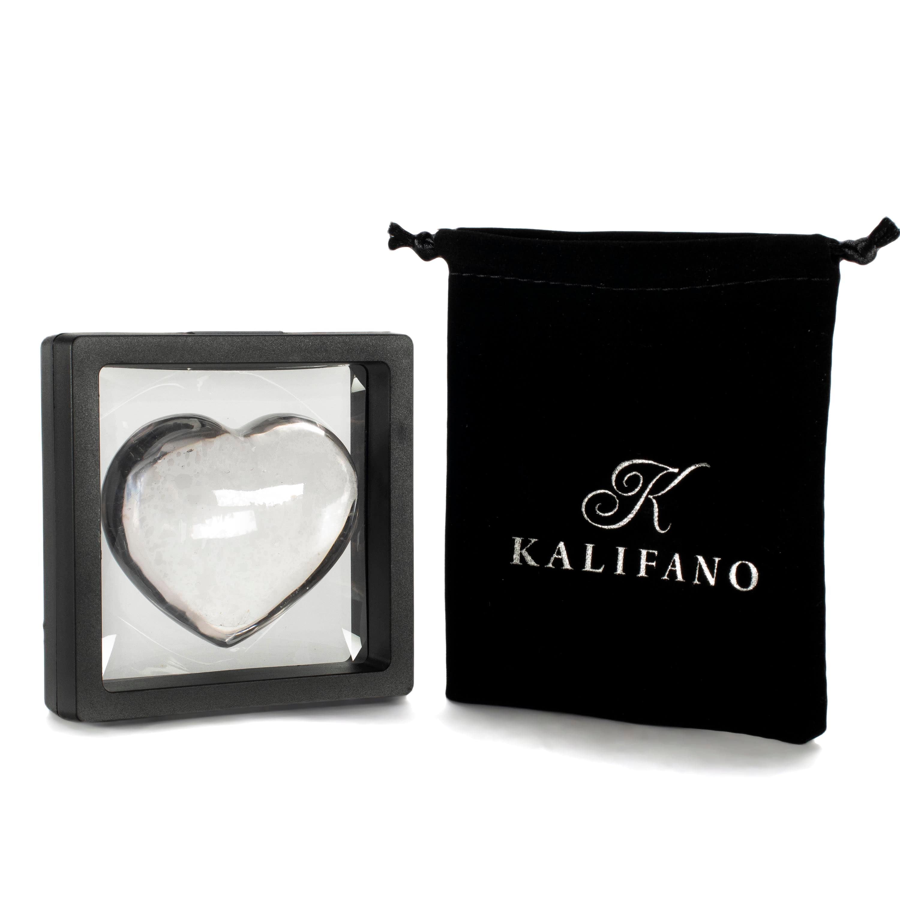 KALIFANO Quartz Quartz Gemstone Heart Carving 160g / 3in. GH200-QZ