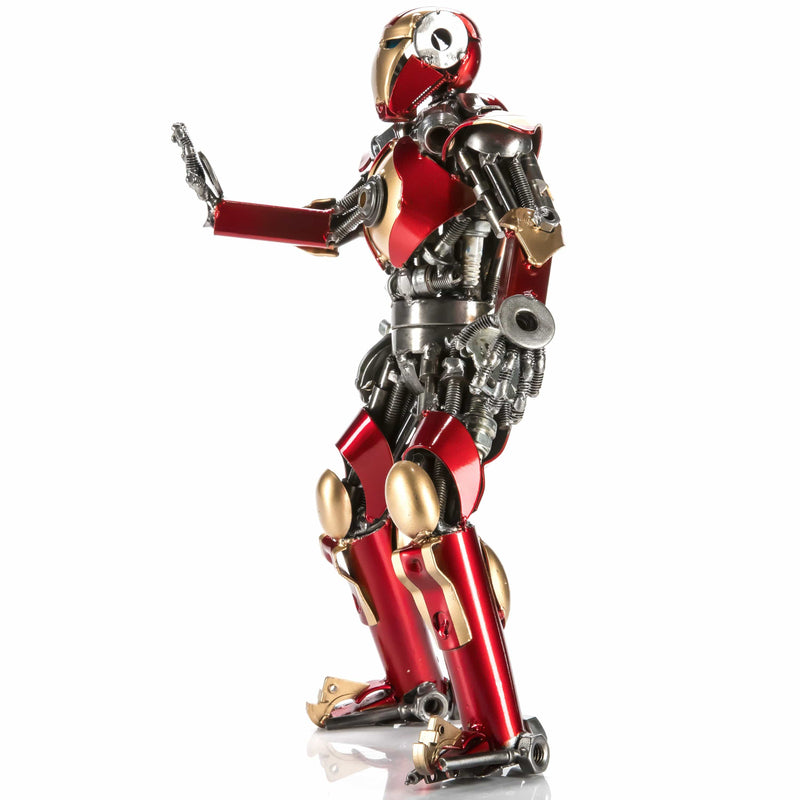 Kalifano Recycled Metal Art 14" Red Iron Man Inspired Recycled Metal Sculpture RMS-IMR35-S