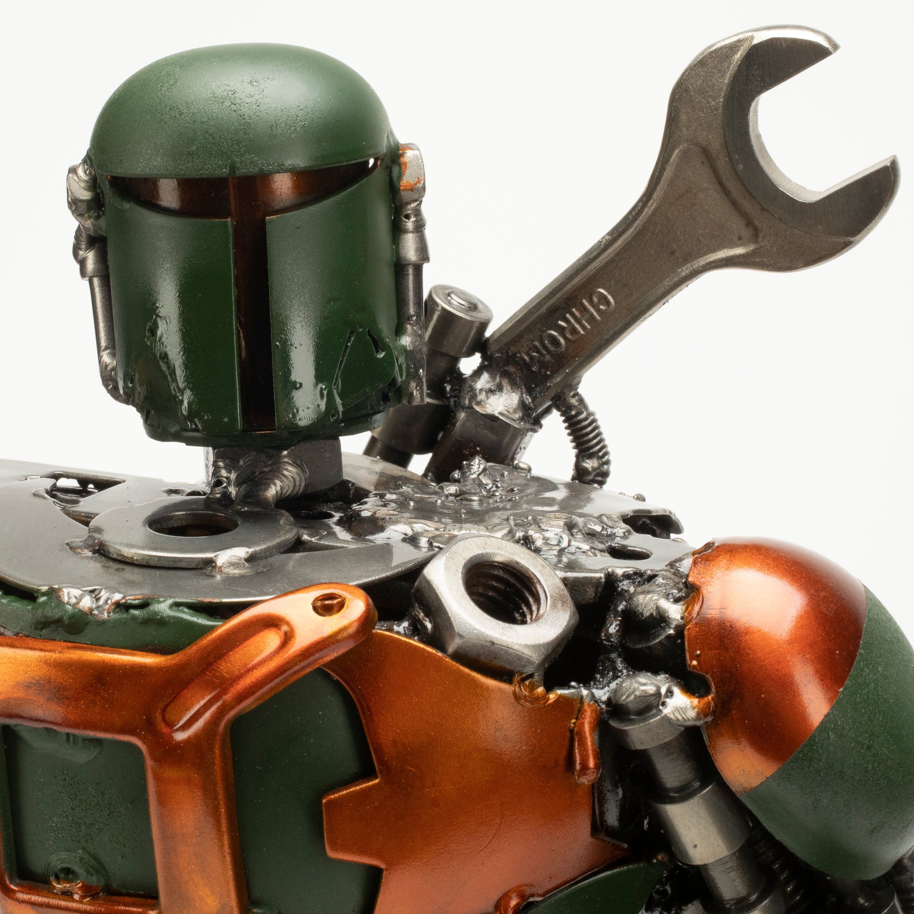 Kalifano Recycled Metal Art 20" Boba Fett with Blaster Inspired Recycled Metal Art Sculpture RMS-BF55-S