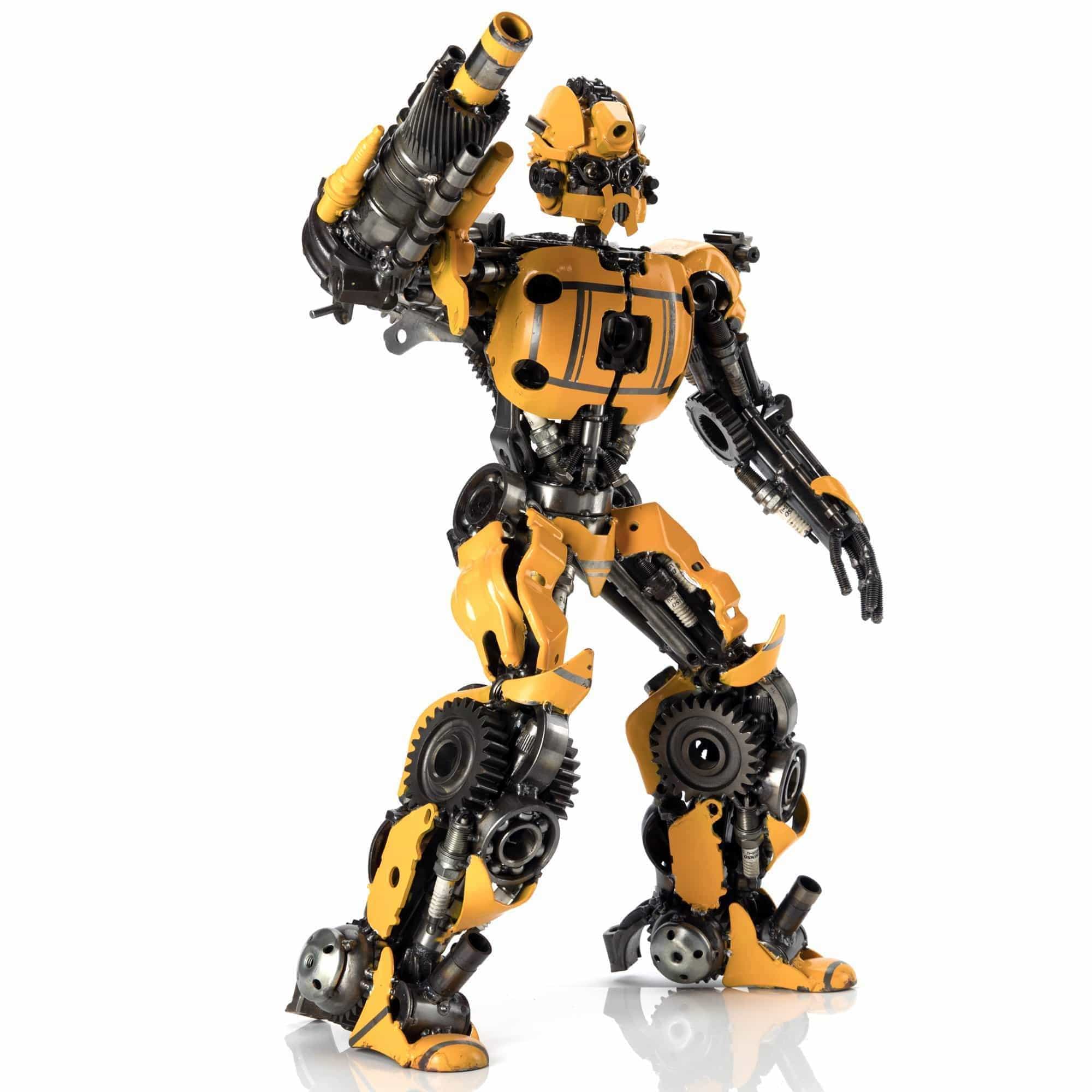 Kalifano Recycled Metal Art 22" Bumblebee Inspired Recycled Metal Sculpture RMS-BB57x35-S