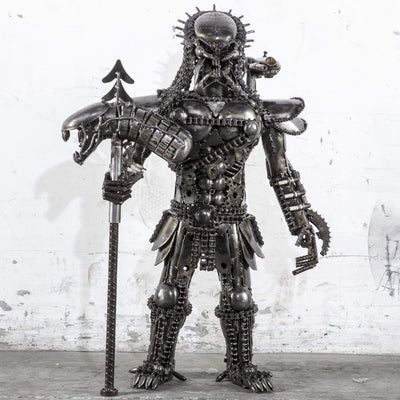 Kalifano Recycled Metal Art 36” Predator Inspired Recycled Metal Sculpture RMS-PRED90-Y05