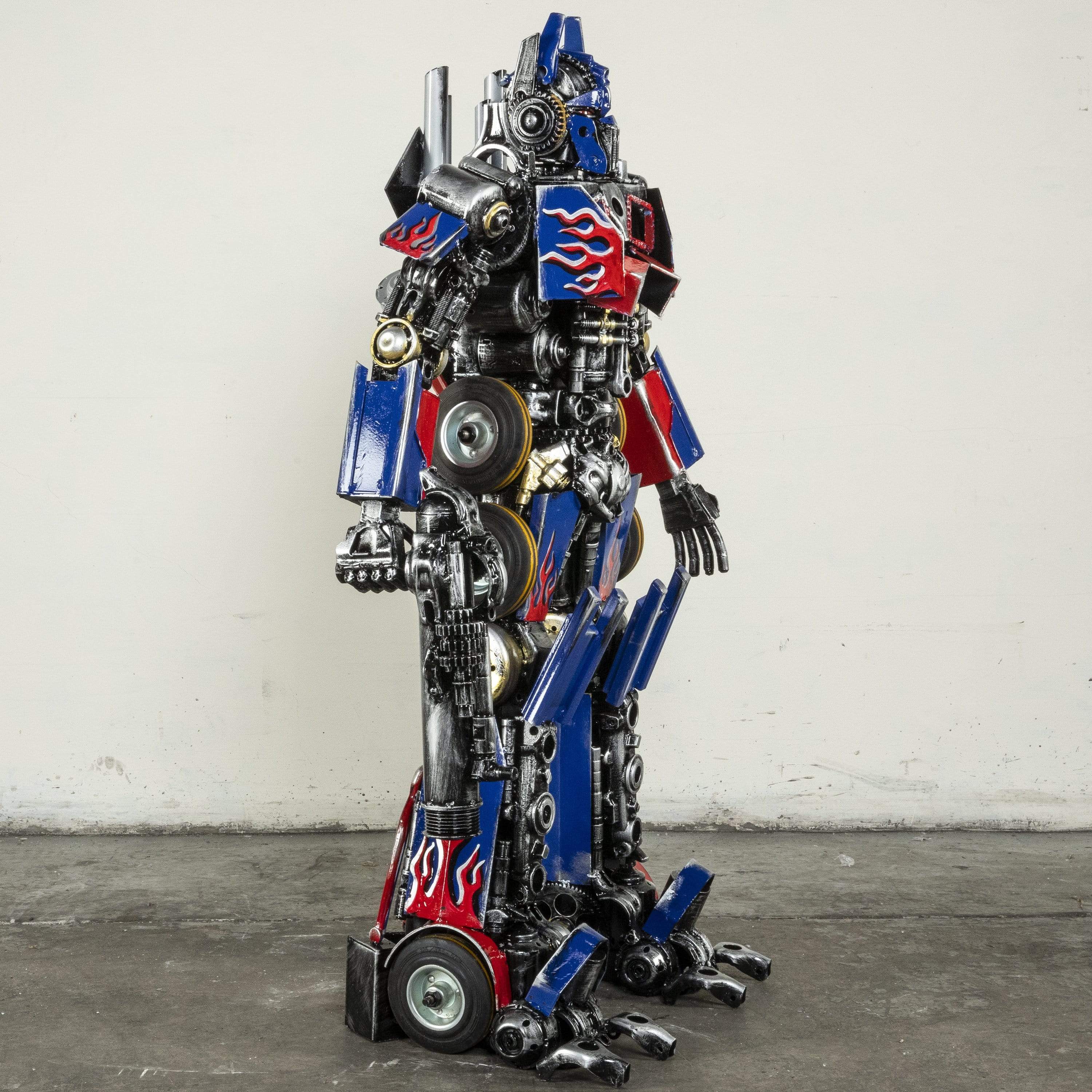 Kalifano Recycled Metal Art 44" Optimus Prime Inspired Recycled Metal Art Sculpture RMS-OP110-P