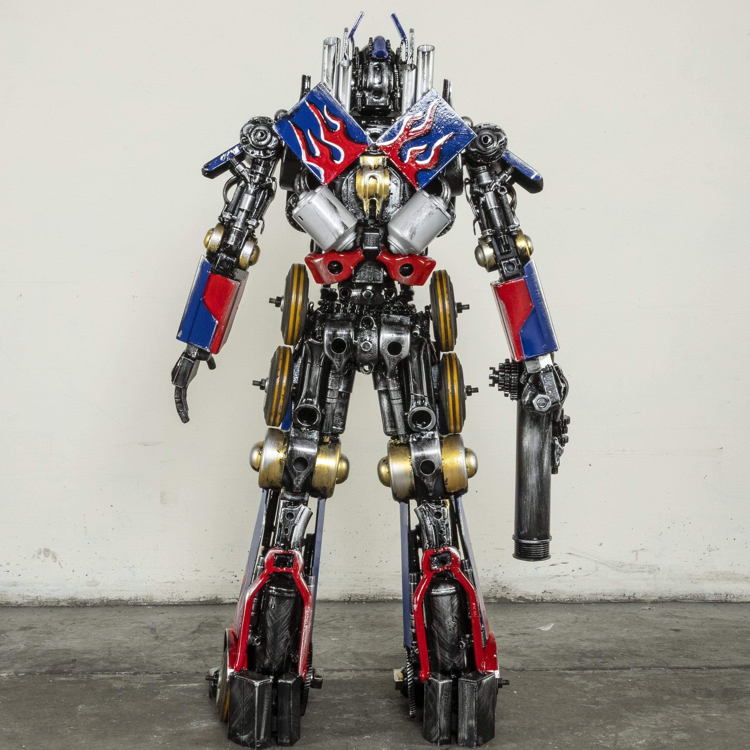 Kalifano Recycled Metal Art 44" Optimus Prime Inspired Recycled Metal Art Sculpture RMS-OP110-P