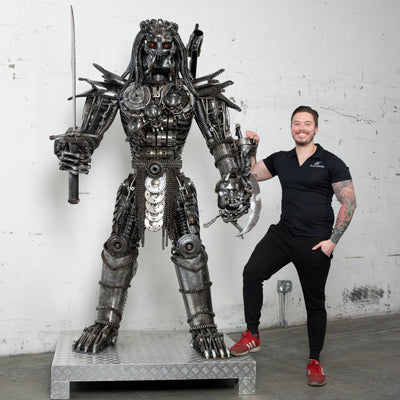 Kalifano Recycled Metal Art 79" Predator Inspired Recycled Metal Art Sculpture RMS-PRED200-S03