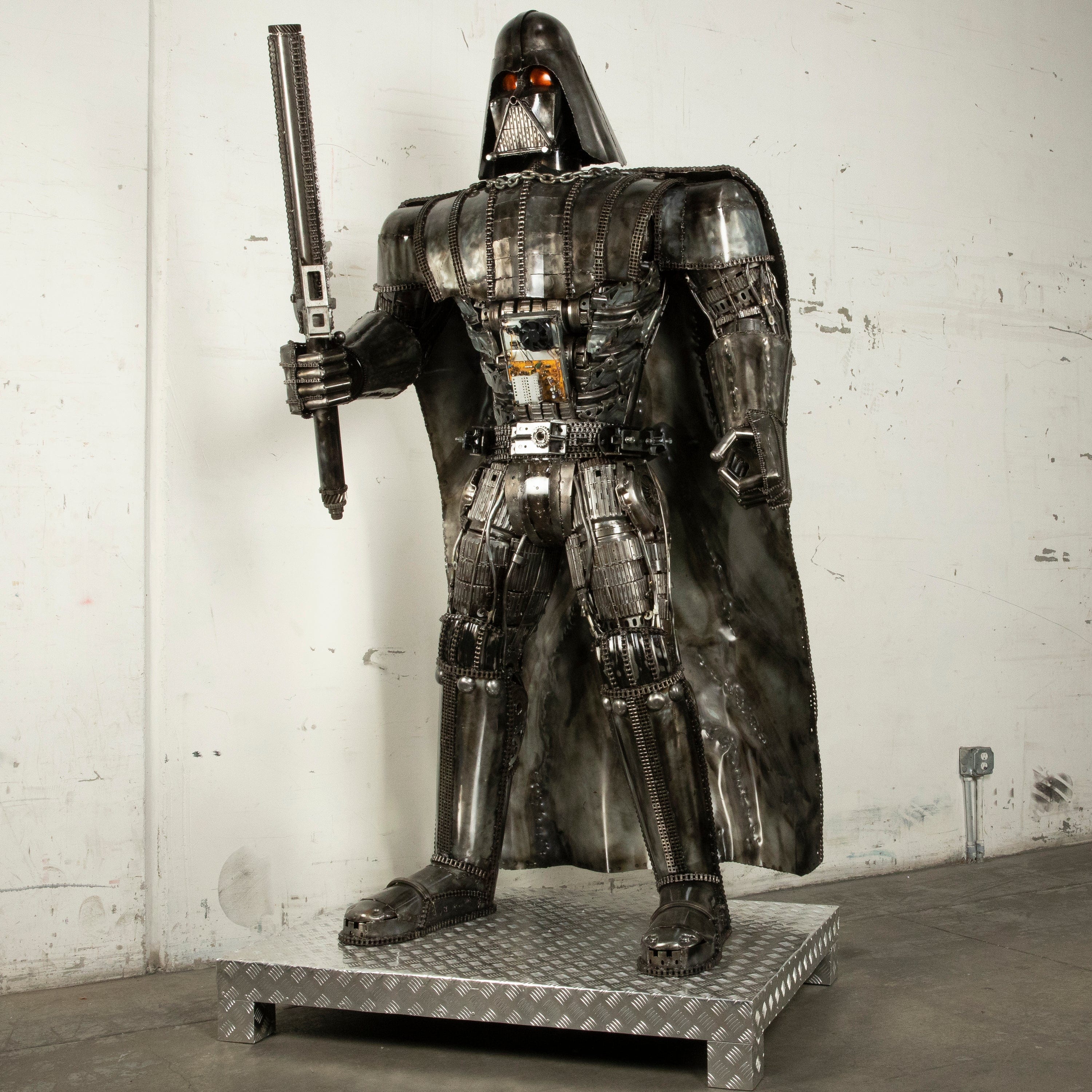 Kalifano Recycled Metal Art 91" Darth Vader Inspired Recycled Metal Art Sculpture RMS-DV230-S04