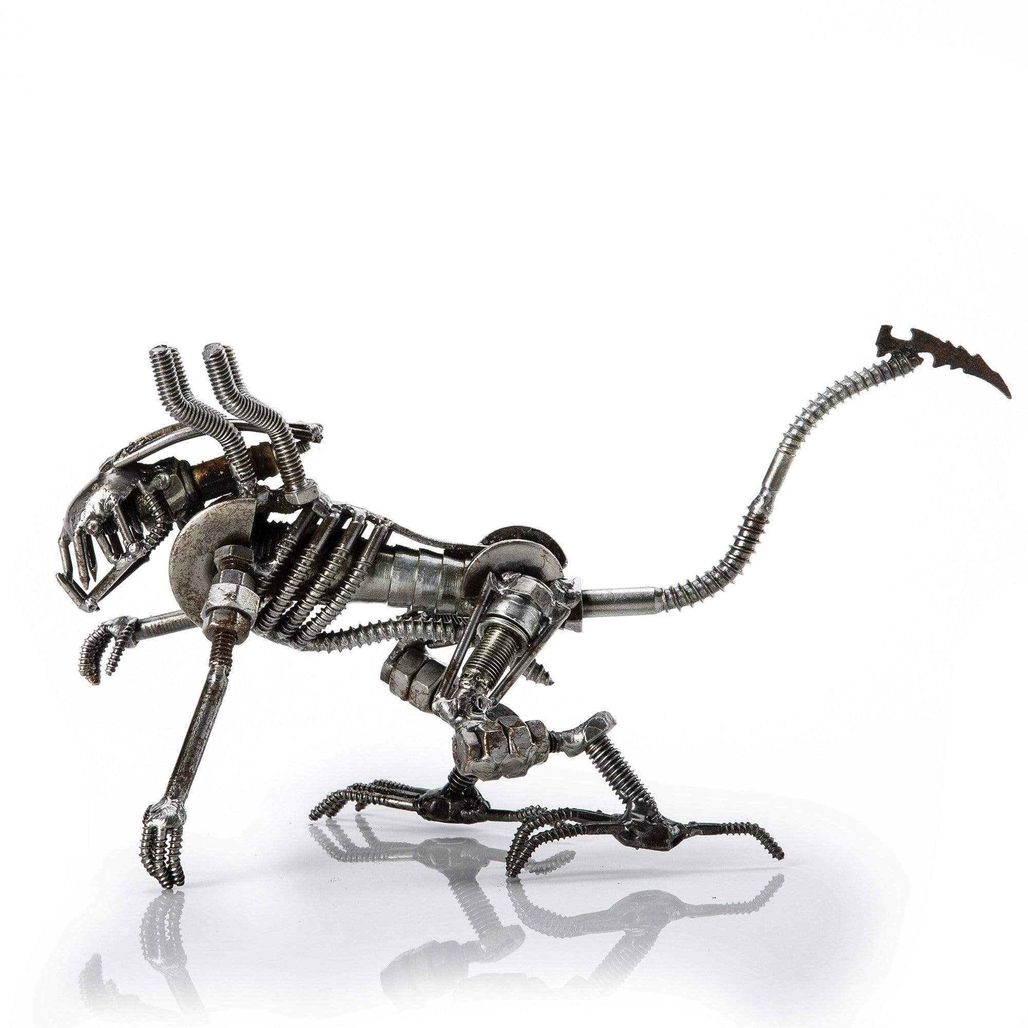 Kalifano Recycled Metal Art Alien Crouched Inspired Recycled Metal Sculpture RMS-350AN-N