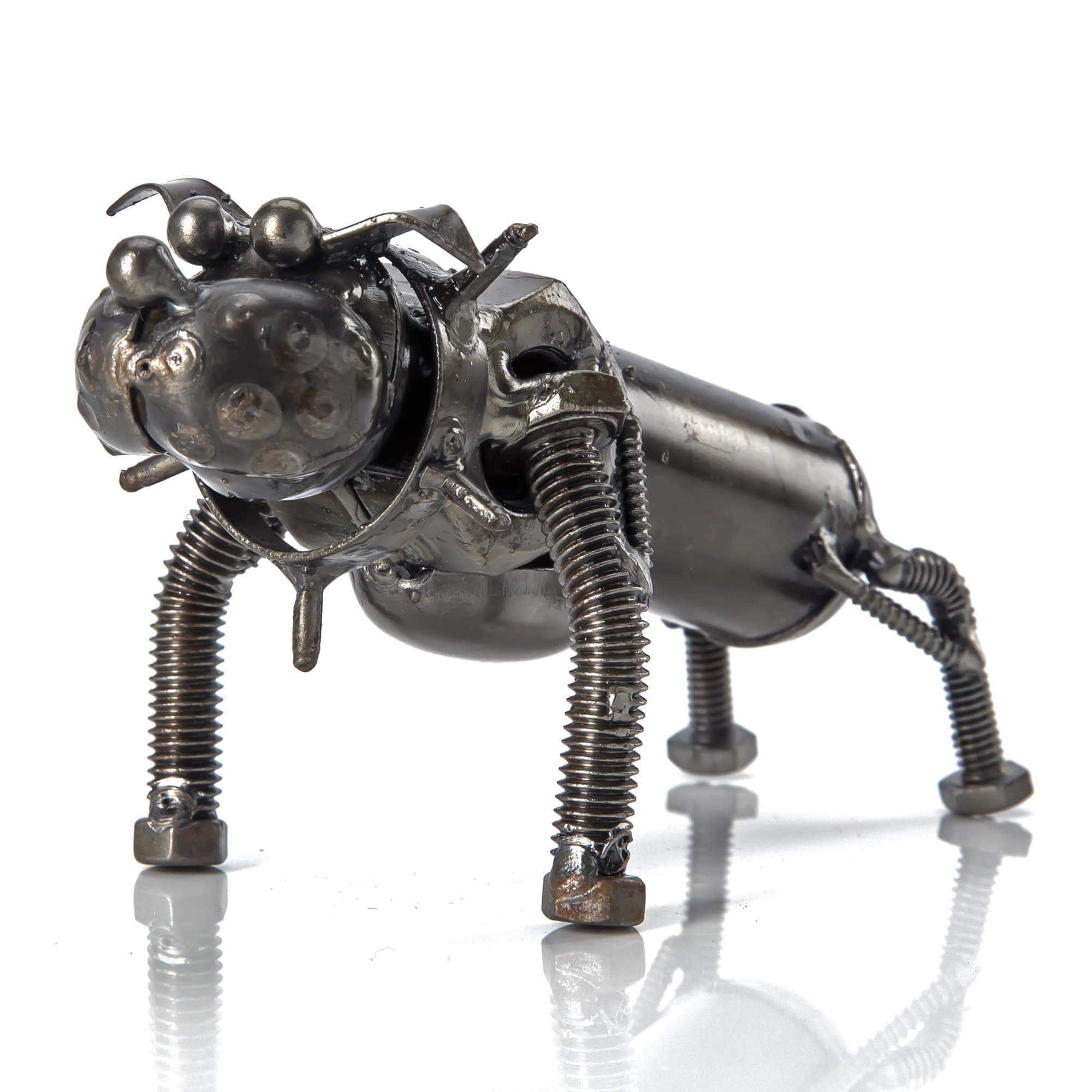 Kalifano Recycled Metal Art Bull Dog Inspired Recycled Metal Sculpture RMS-150DOG-N