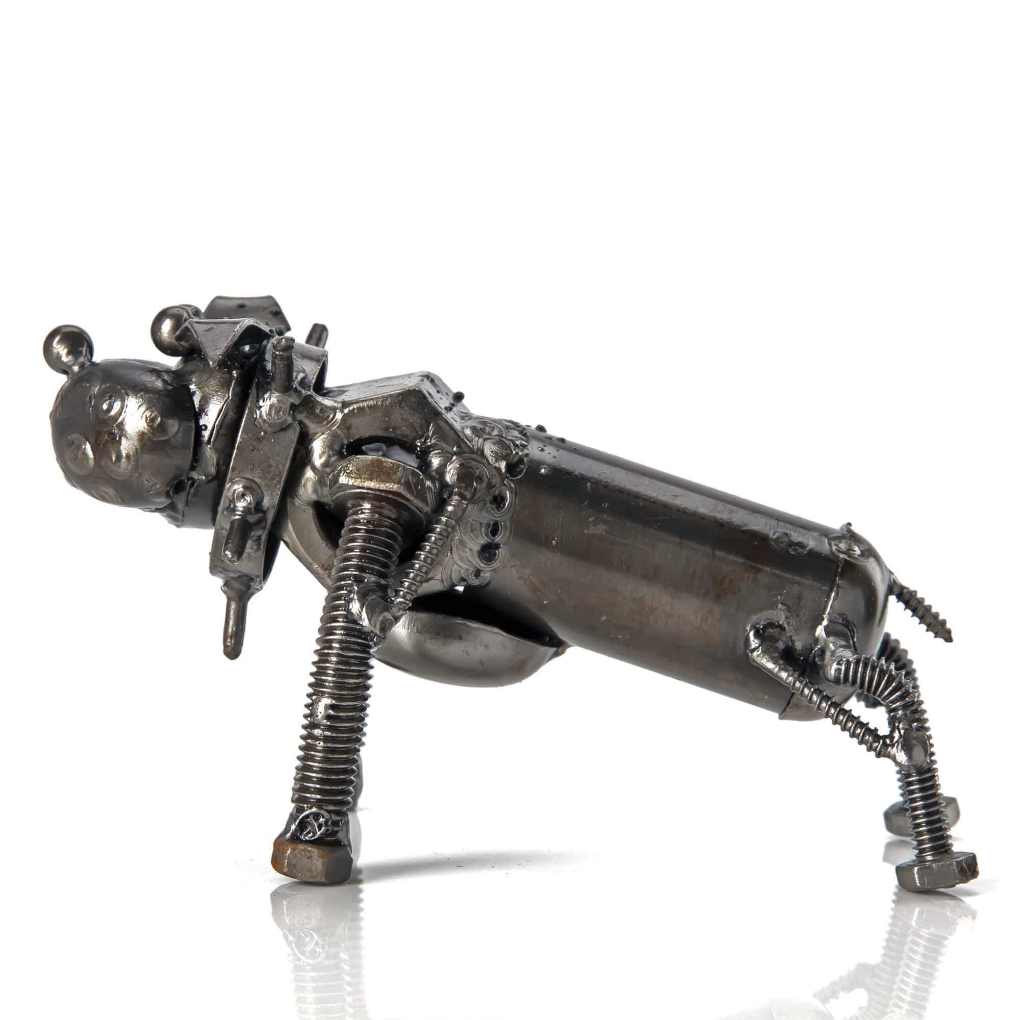 Kalifano Recycled Metal Art Bull Dog Inspired Recycled Metal Sculpture RMS-150DOG-N