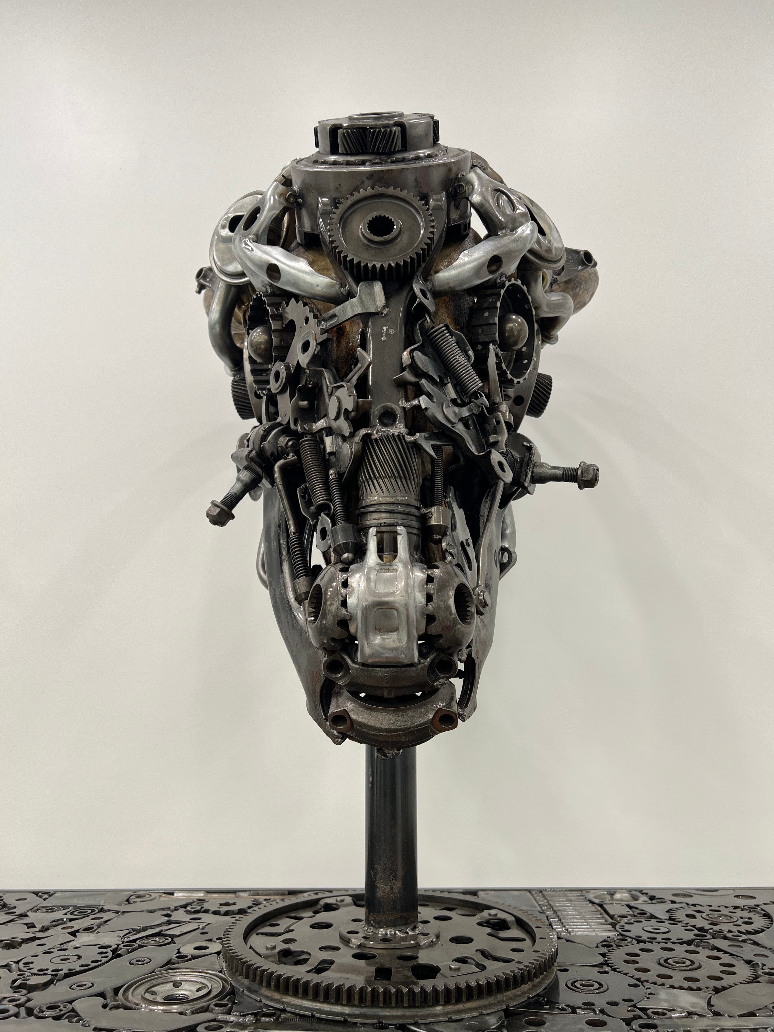 Kalifano Recycled Metal Art Bull Skull Recycled Metal Art Sculpture RMS-BSK-S66