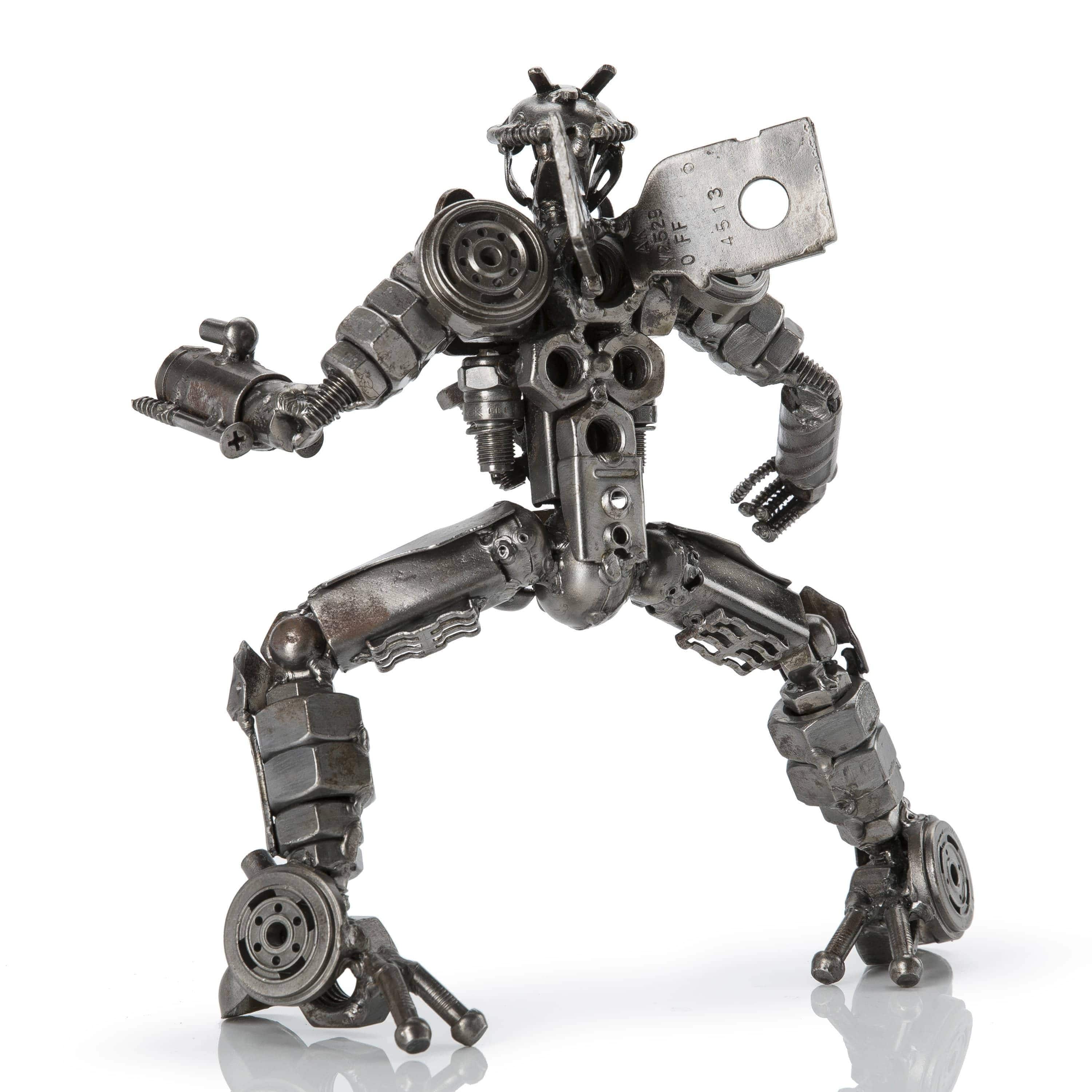 Kalifano Recycled Metal Art BumbleBee with Blaster Inspired Recycled Metal Sculpture RMS-700BBB-N