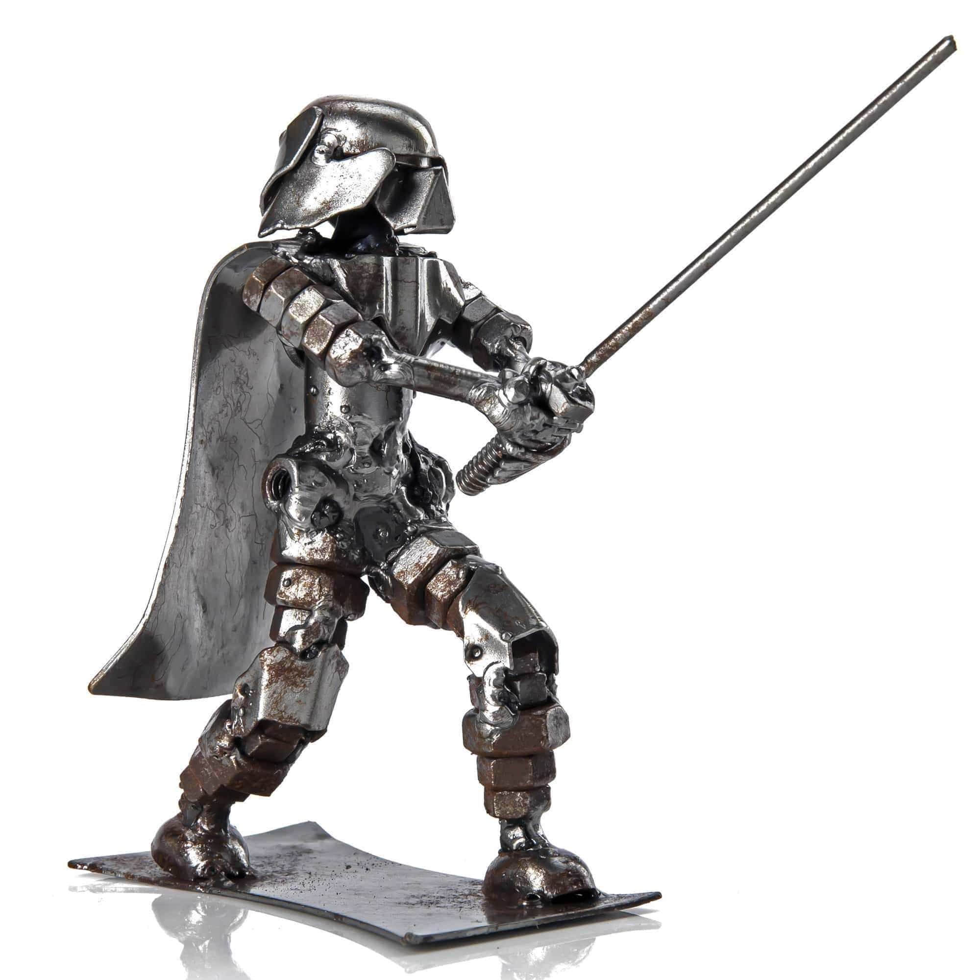 Kalifano Recycled Metal Art Darth Vader with Sword Inspired Recycled Metal Sculpture RMS-250DVC-N