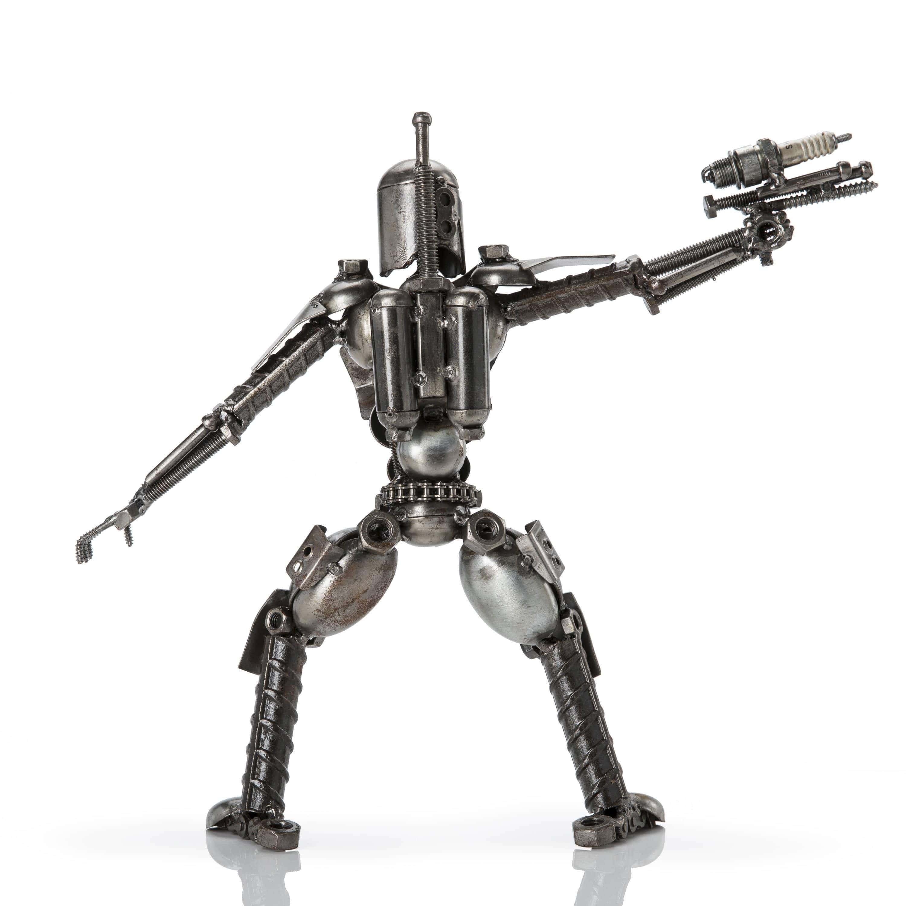 Kalifano Recycled Metal Art Jango Fett with Blaster Inspired Recycled Metal Sculpture RMS-700JFB-N