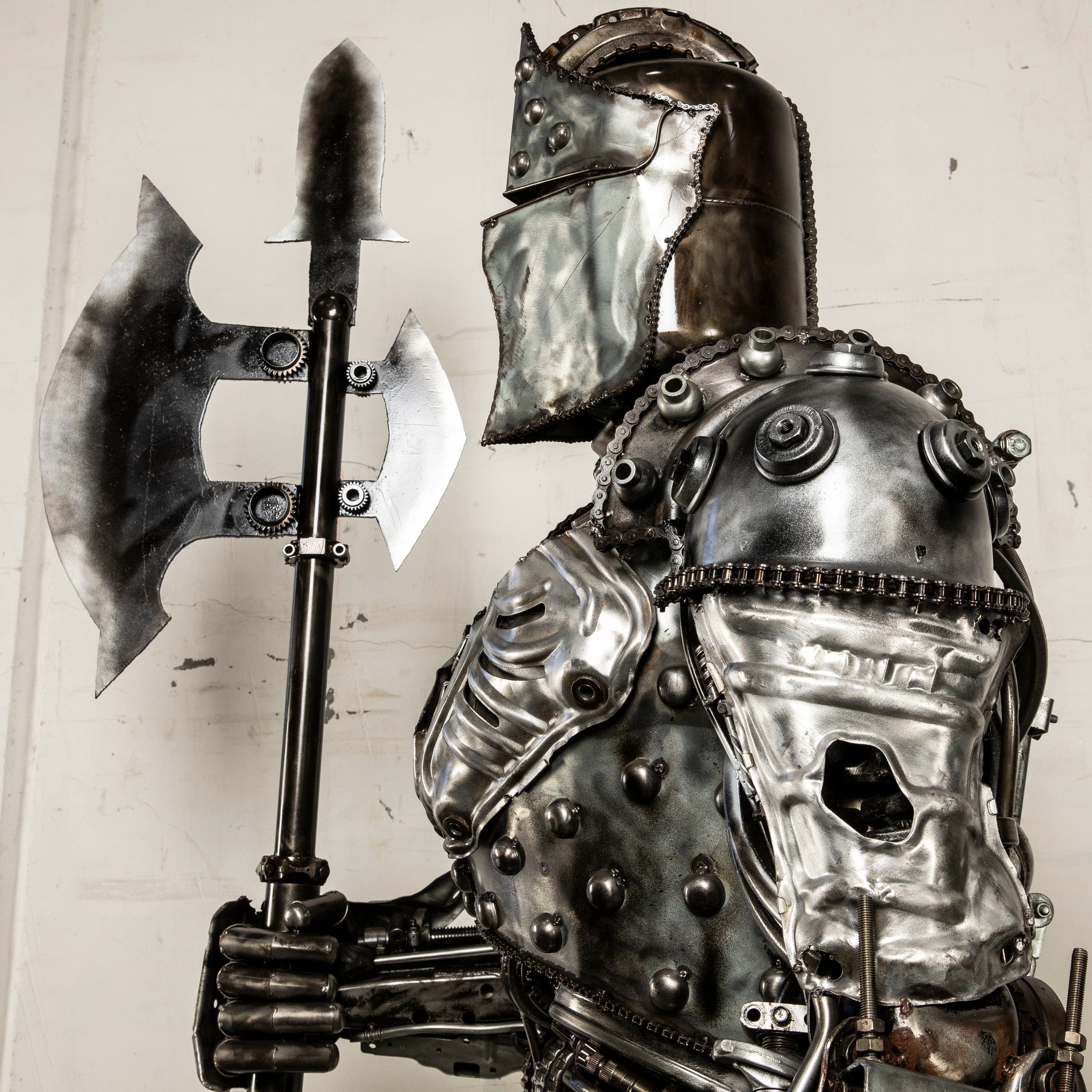 Kalifano Recycled Metal Art Knight Recycled Metal Art Sculpture - 7 ft 6 in Tall RMS-KN230-S10