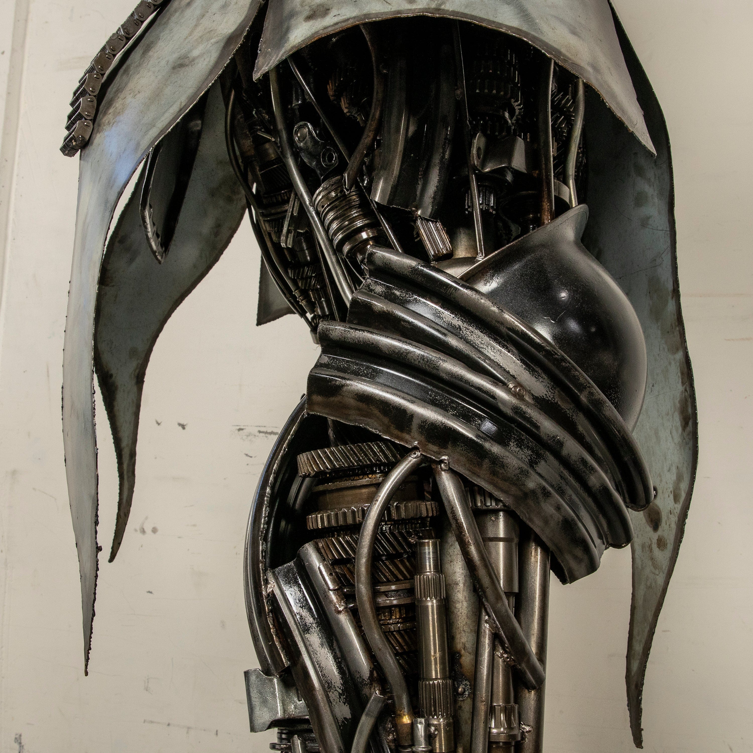 Kalifano Recycled Metal Art Knight Recycled Metal Art Sculpture - 7 ft 6 in Tall RMS-KN230-S10