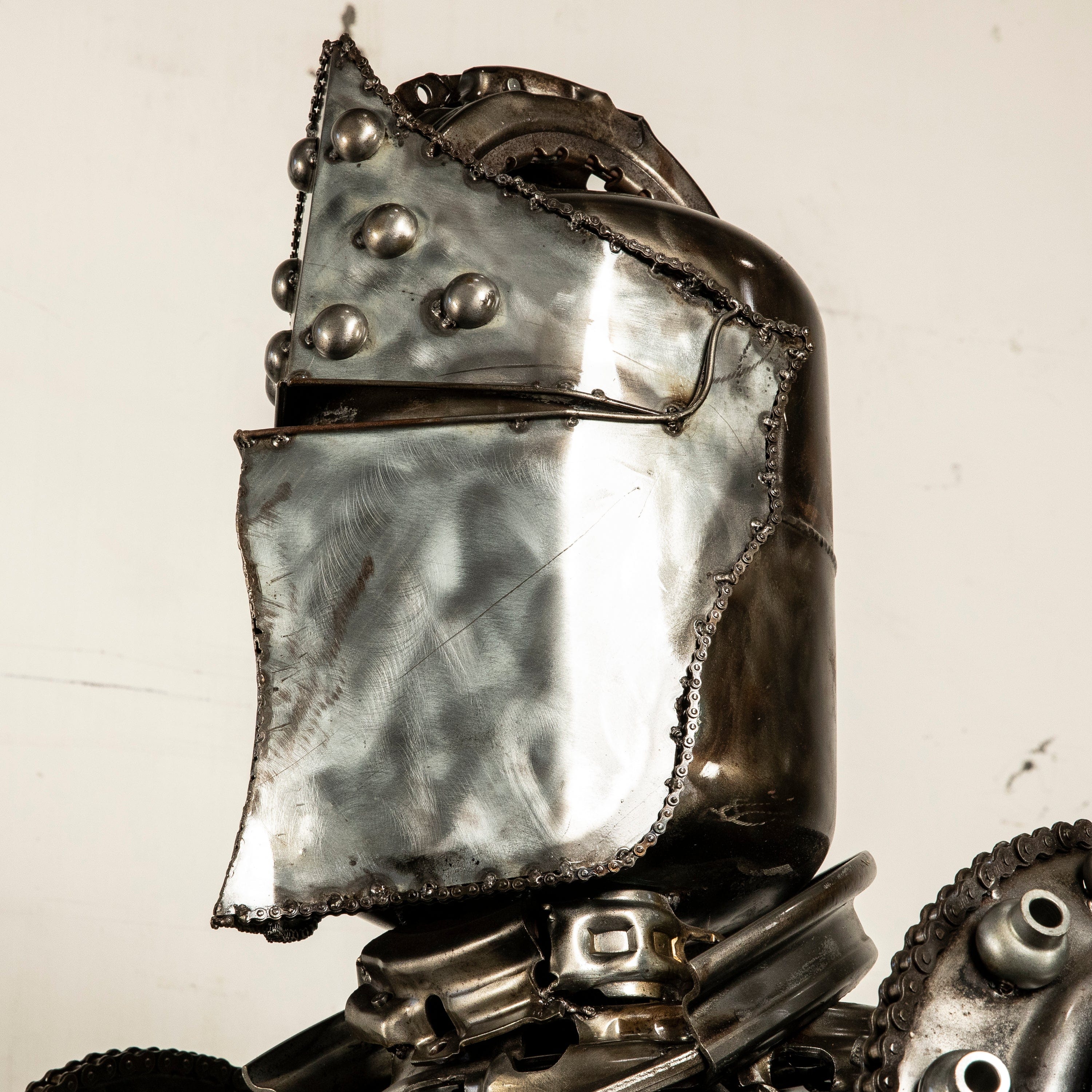 Kalifano Recycled Metal Art Knight Recycled Metal Art Sculpture - 7 ft 6 in Tall RMS-KN230-S10