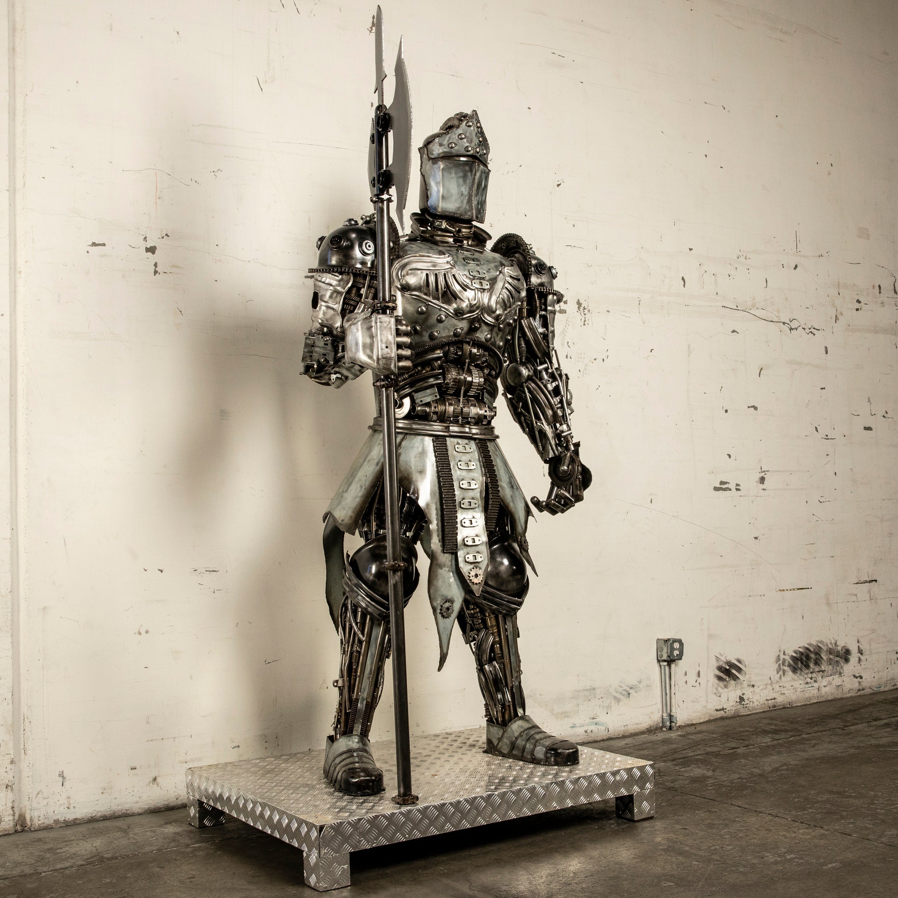 Kalifano Recycled Metal Art Knight Recycled Metal Art Sculpture - 7 ft 6 in Tall RMS-KN230-S10