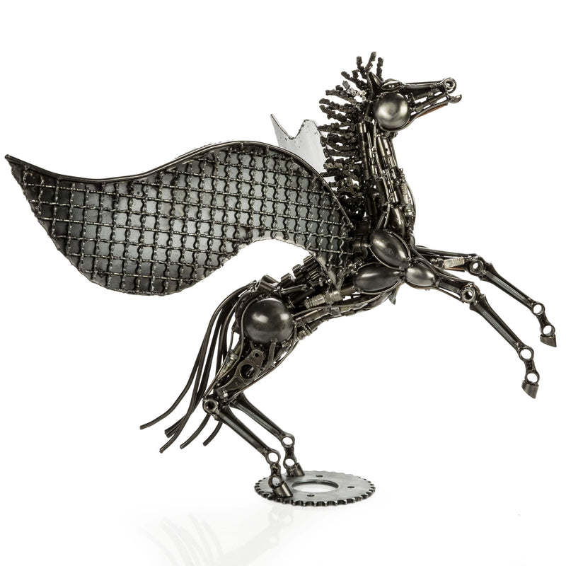 Kalifano Recycled Metal Art Pegasus Recycled Metal Sculpture RMS-PEG52x70-S