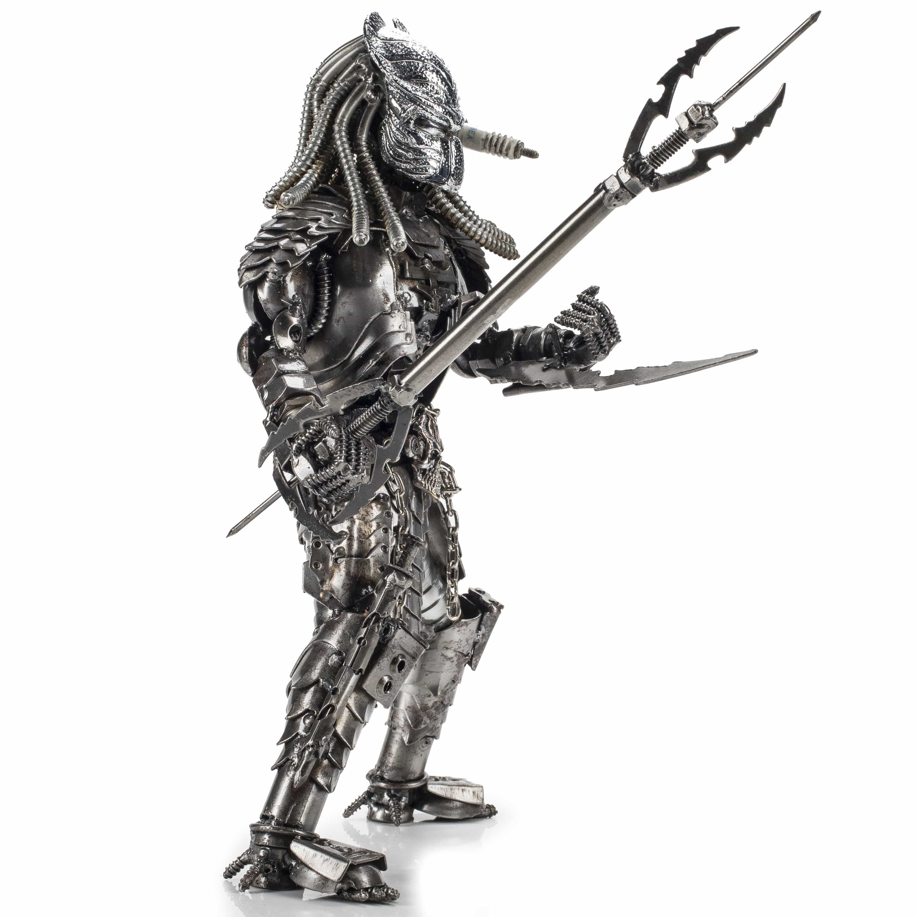 Kalifano Recycled Metal Art Predator with Brass Inspired Recycled Metal Sculpture RMS-1600PB-N