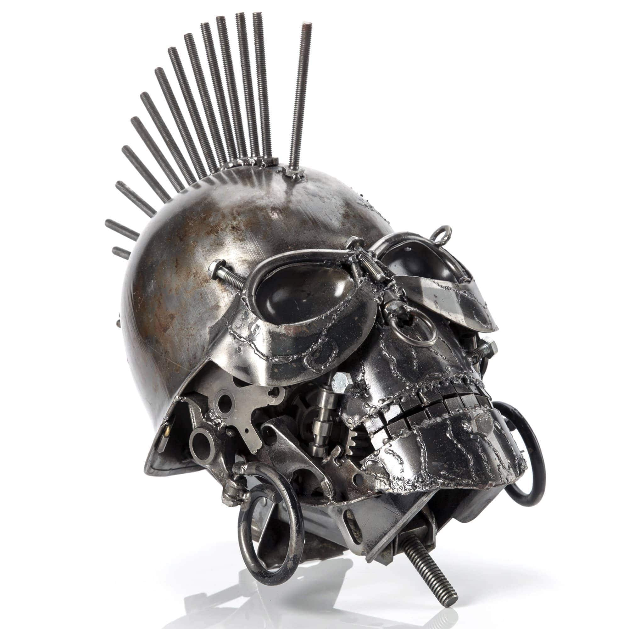 Kalifano Recycled Metal Art Skull Inspired Recycled Metal Sculpture RMS-SK43x25-S