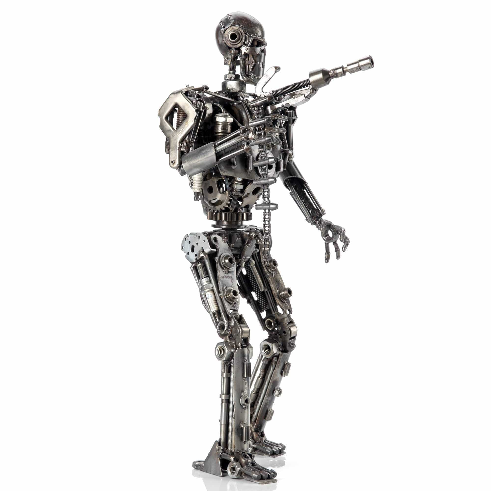 Kalifano Recycled Metal Art Small Terminator Inspired Recycled Metal Sculpture RMS-T52x30-S