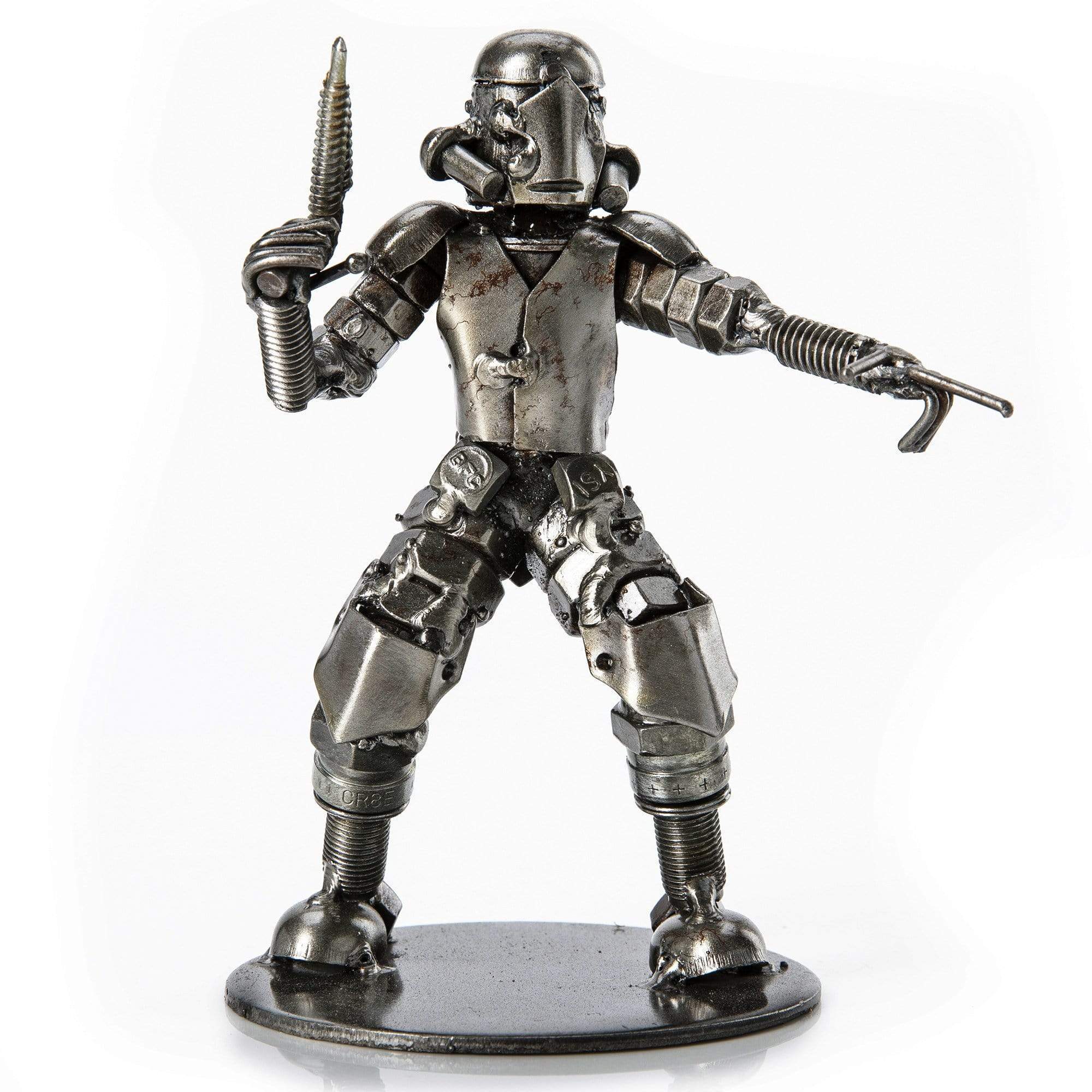 Kalifano Recycled Metal Art Storm Trooper Pointing Inspired Recycled Metal Sculpture RMS-250STP-N