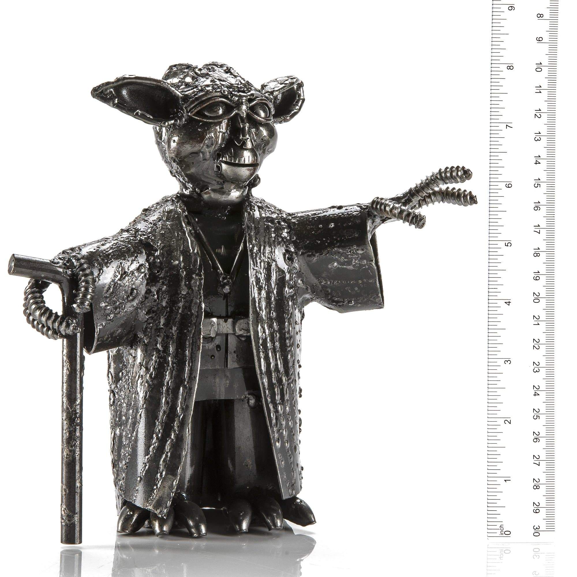 Recycled Scrap metal 2024 Yoda Inspired statue, Handmade Sculpture , Made out of scrap metal