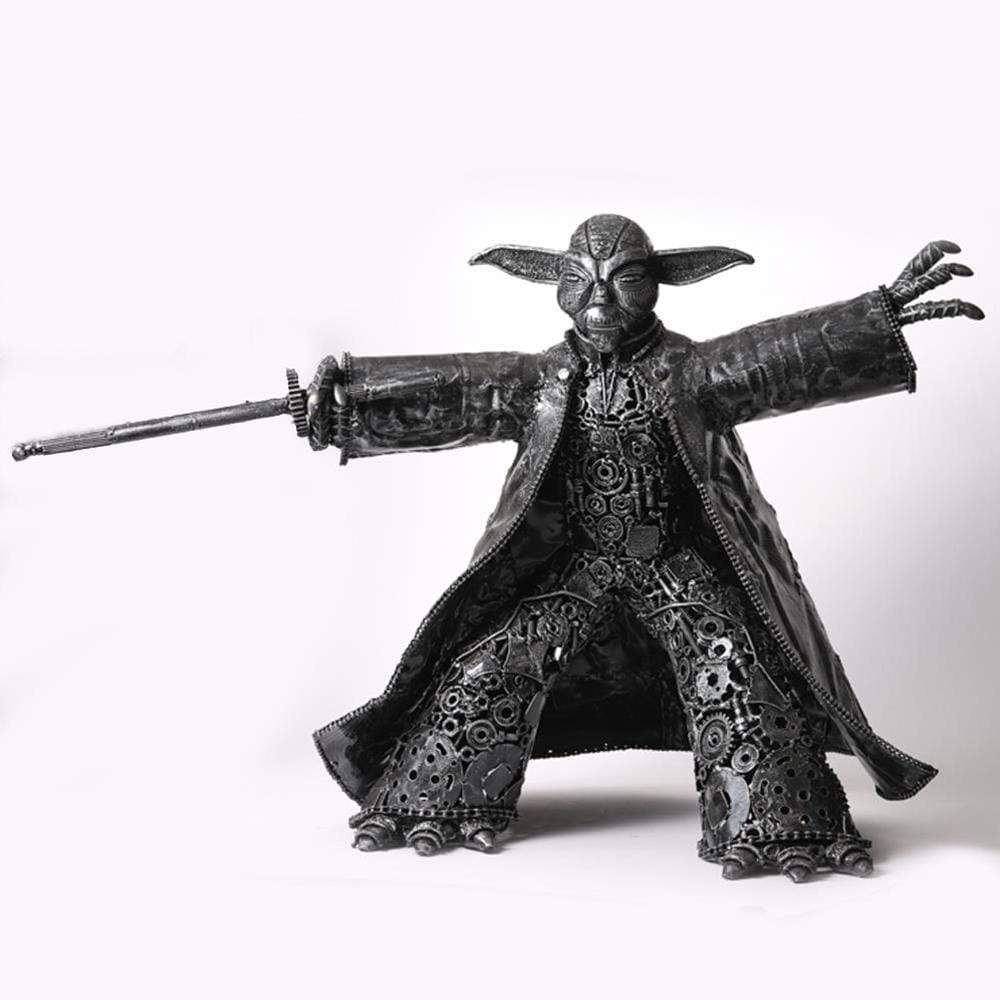 Kalifano Recycled Metal Art Yoda Inspired Recycled Metal Sculpture RMS-Y75x75-P
