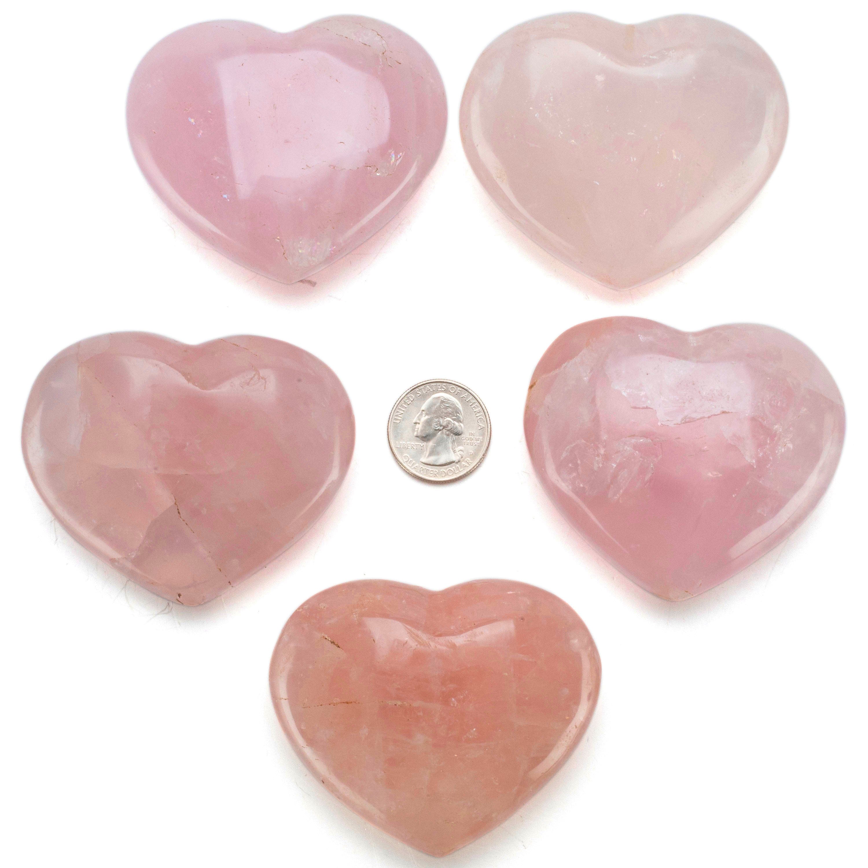 Kalifano Rose Quartz Natural Rose Quartz Heart Carving from Madagascar -3" GH140-RQ