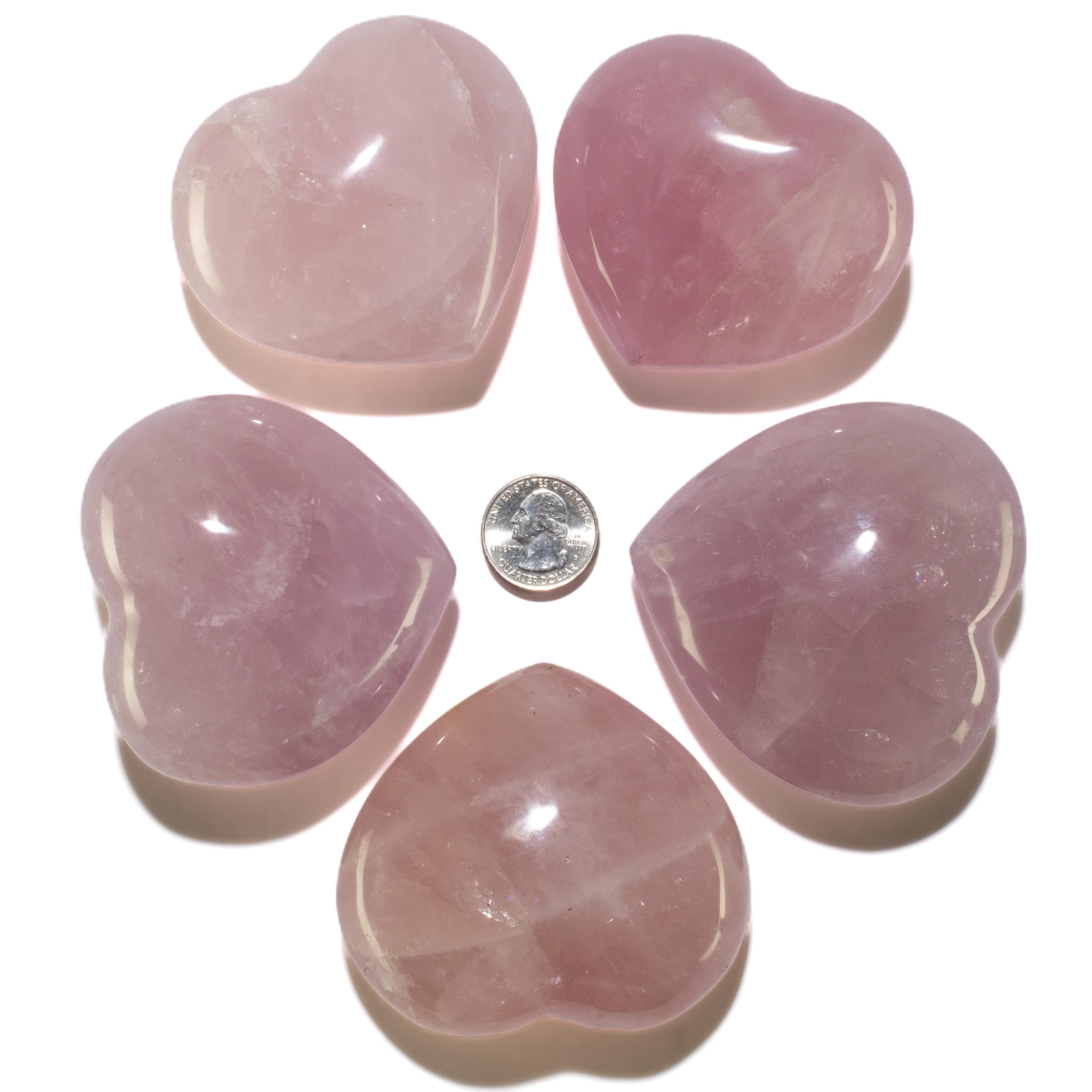 KALIFANO Rose Quartz Rose Quartz Gemstone Heart Carving 300g / 3in. GH240-RQ