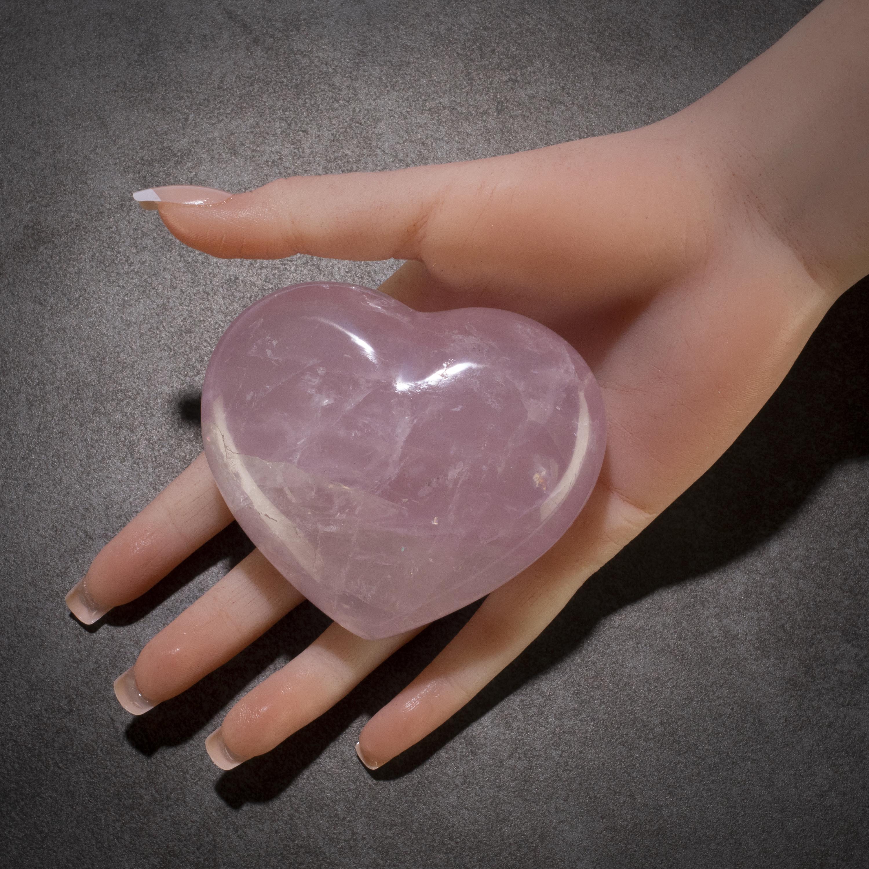 KALIFANO Rose Quartz Rose Quartz Gemstone Heart Carving 400g / 4in. GH400-RQ