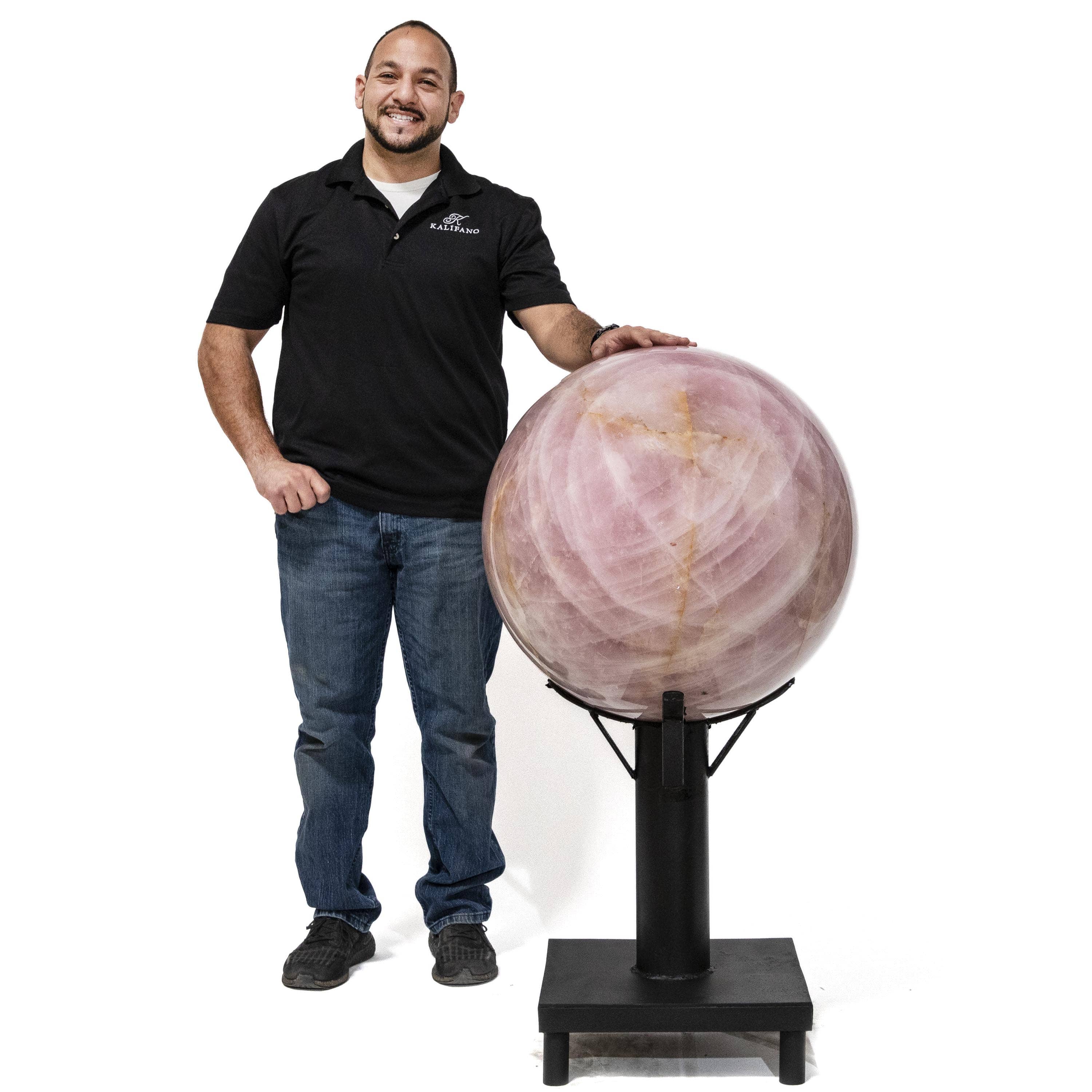 Kalifano Rose Quartz Rose Quartz Sphere - 608 lbs / 23" diameter SPRQ80000.001