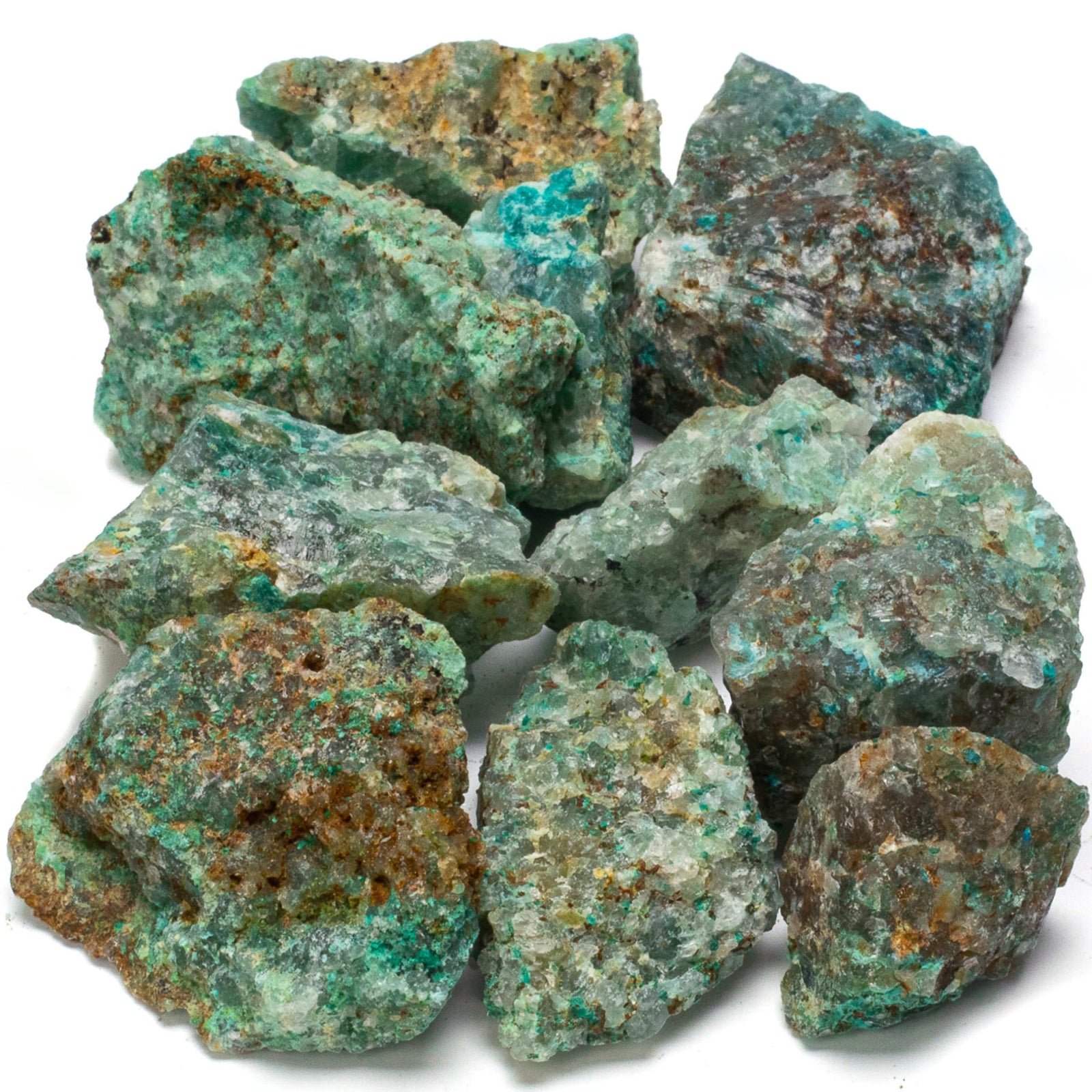 KALIFANO Rough Chrysocolla (10 Stone Bundle) RG-CRC