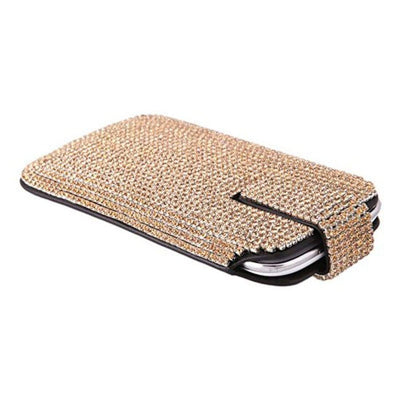 Kalifano Samsung Galaxy SPCG-003-LCT - Samsung Galaxy S3 or iPhone 5 Leather Case and Light Colorado Topaz Czech Crystals SPCG-003-LCT