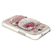 SPCG-014C-LR - Galaxy S3 Cover - Hello Kitty with Pink Ribbon Made with Light Rose Crystal Main Image