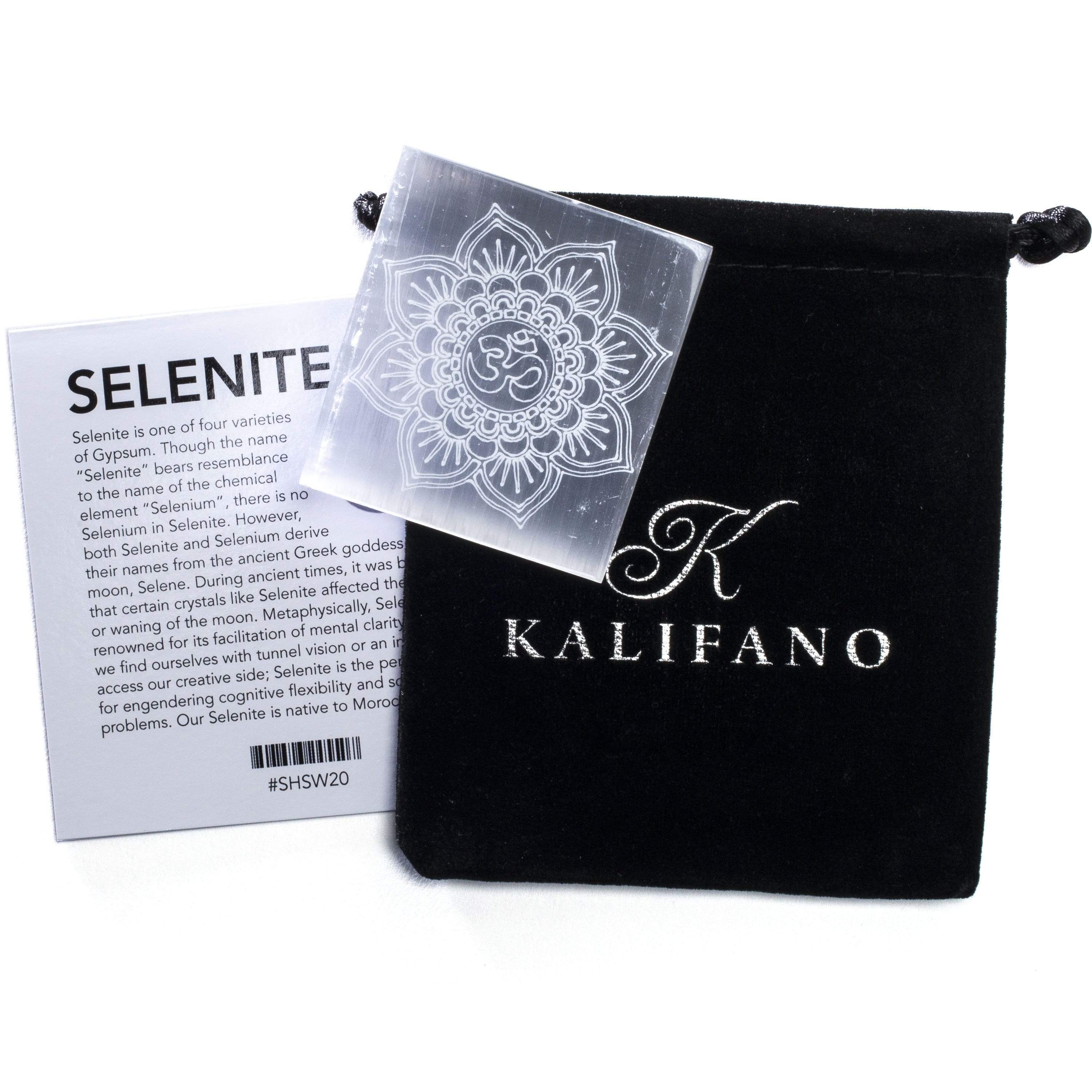 Kalifano Selenite Flower Selenite Crystal Charging Plate SCP7-F