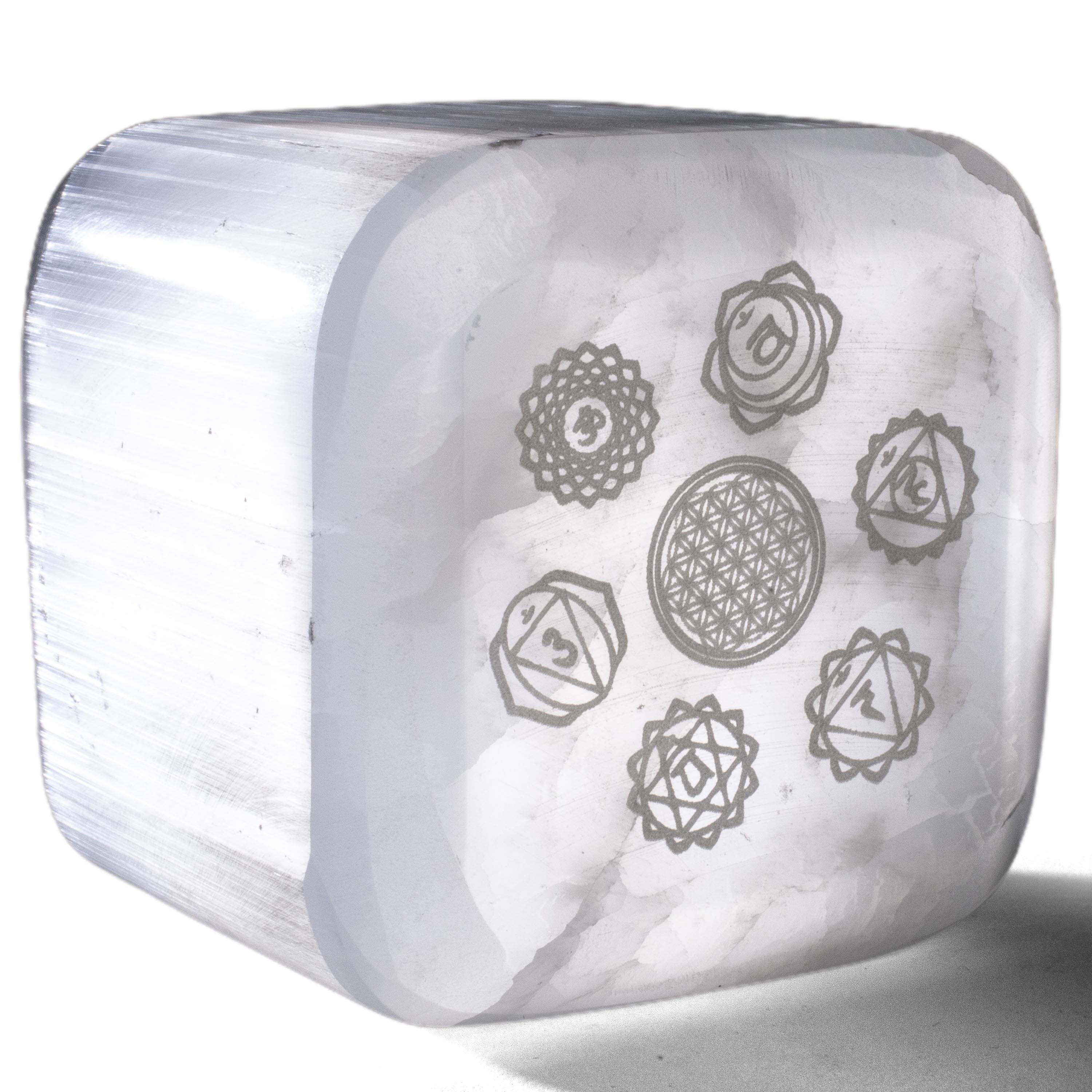KALIFANO Selenite Selenite Chakra Crystal Charging Cube SC80-C