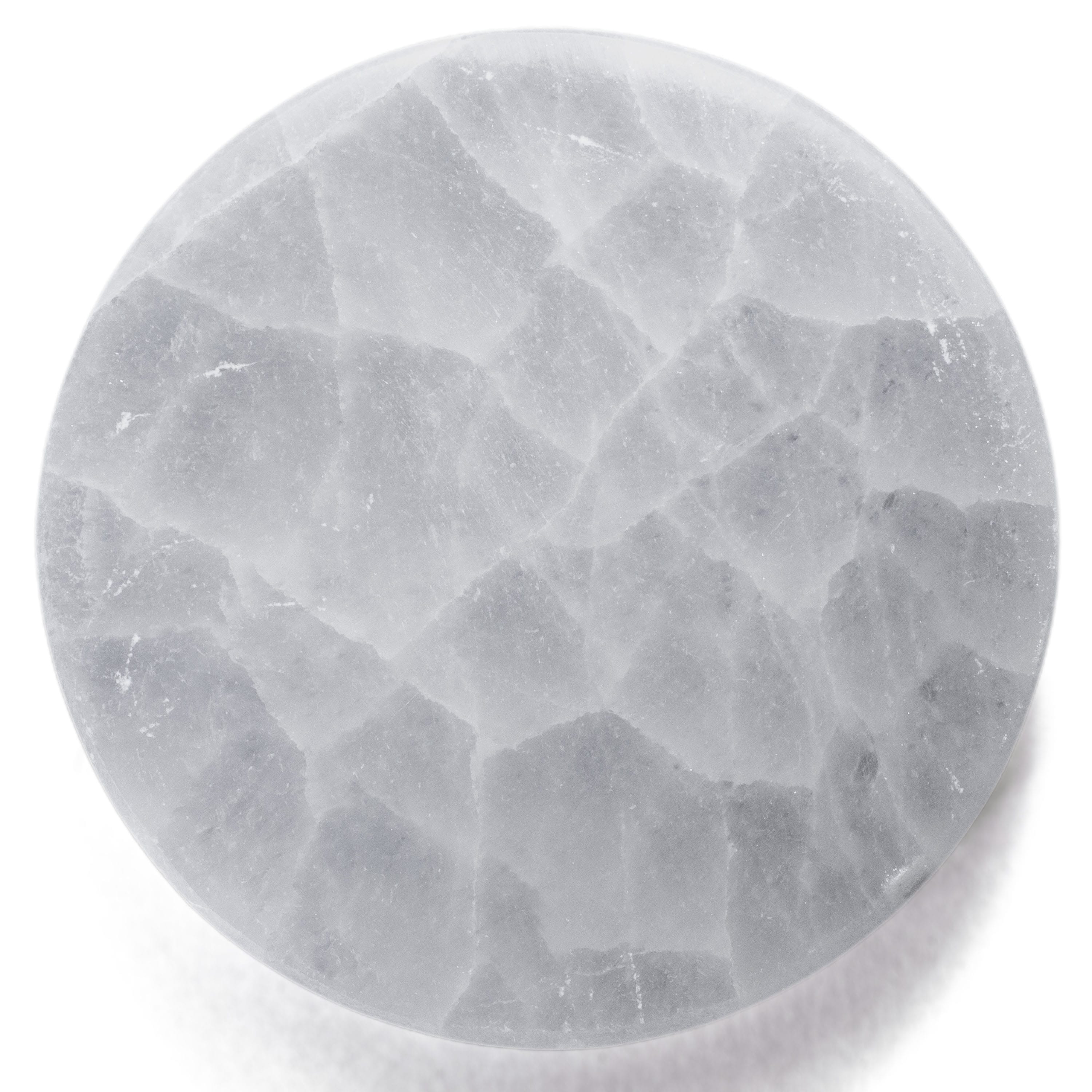 KALIFANO Selenite Selenite Crystal Charging Plate - 3.5 in SCP30