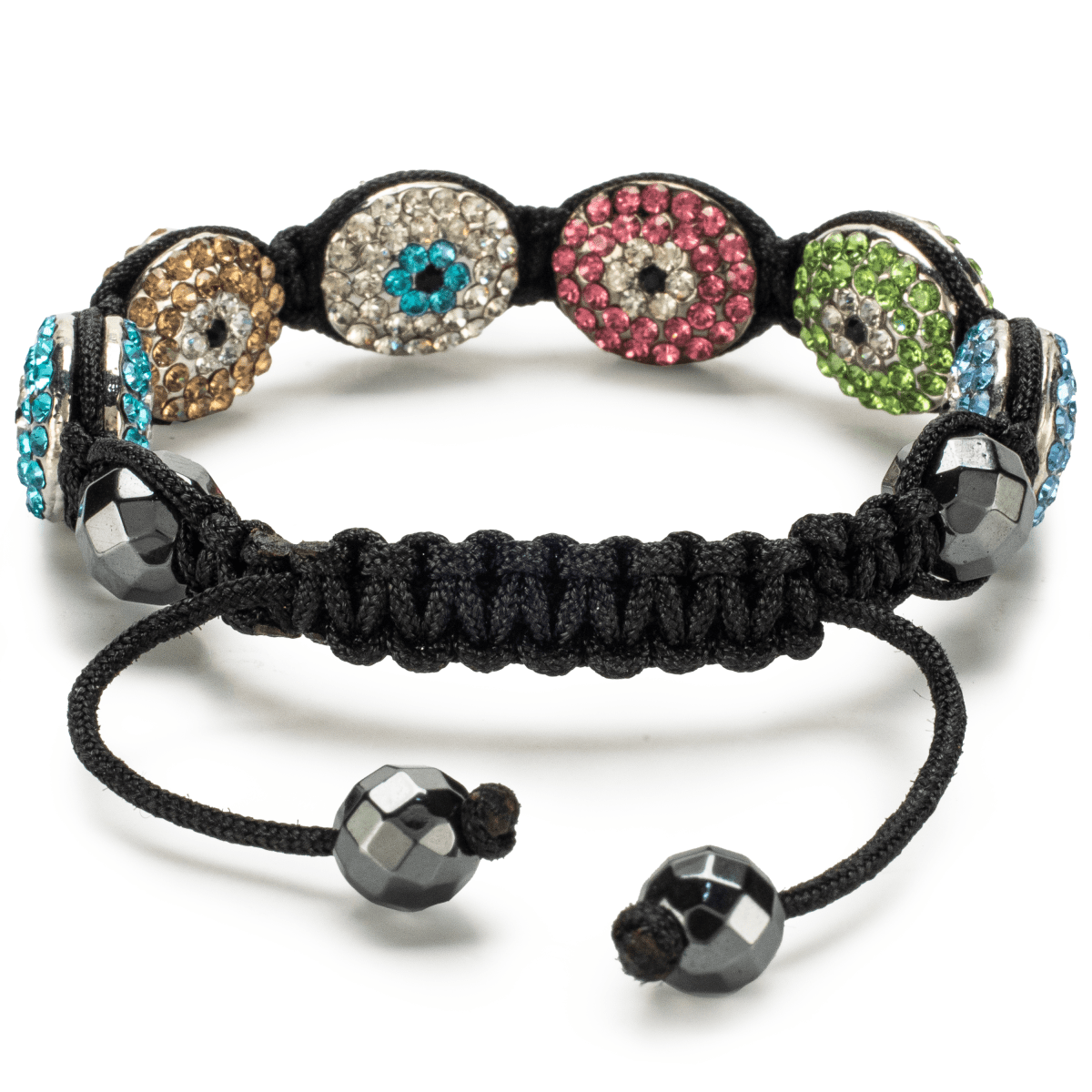 Multi Color Crystal Oval Shamballa Bracelet