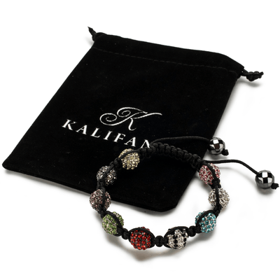 Kalifano Shamballa Bracelets Multi Color Crystal Shamballa Bracelet SBM-MLT