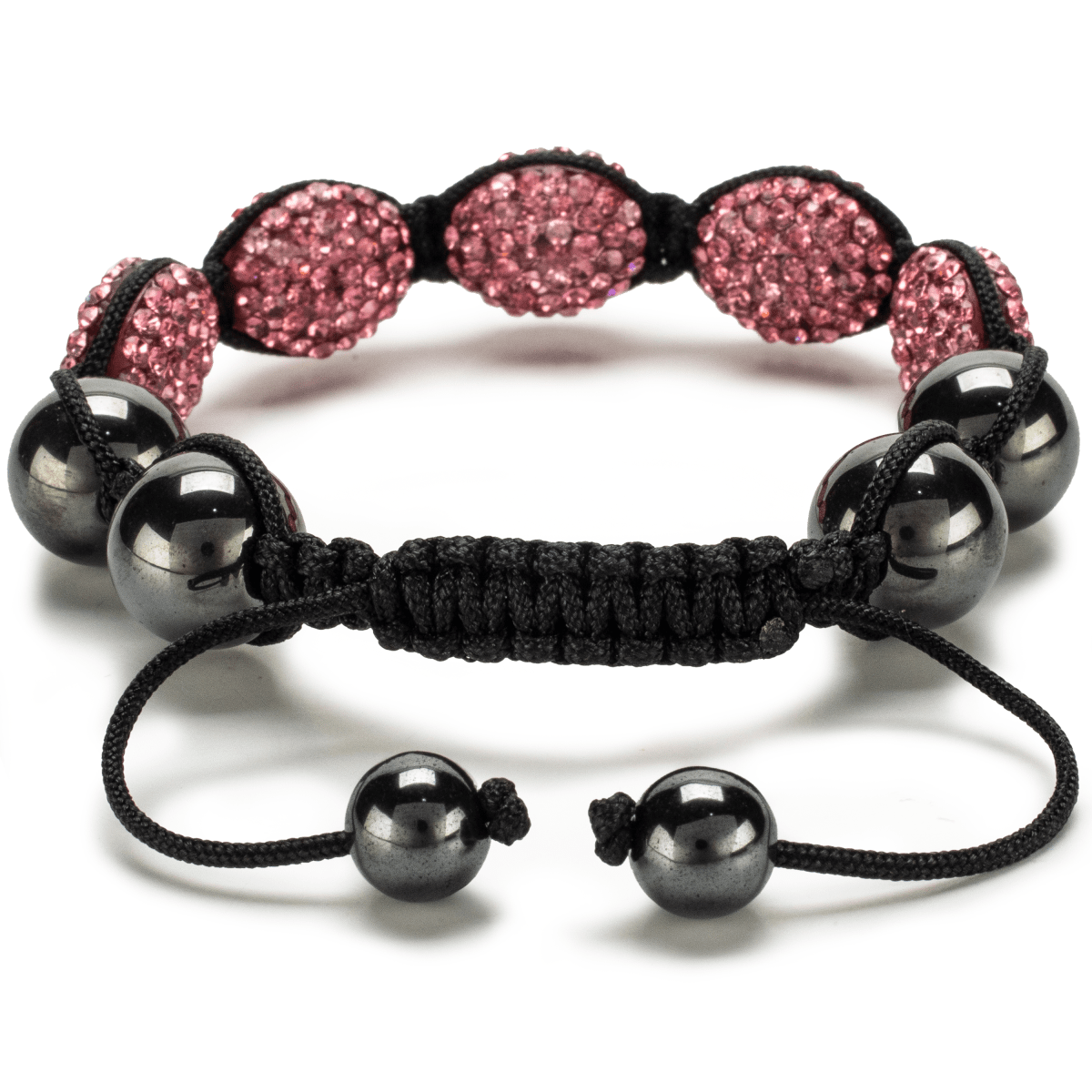 Red Fossil and Black Onyx Shamballa Bracelet | Jessie-Beverly Designs