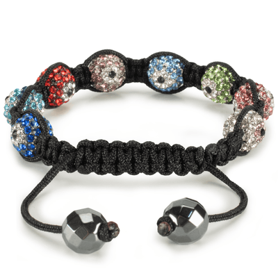 Kalifano Shamballa Bracelets Shamballa Evil Eye Multicolor Crystal Bracelet SB-EE-21